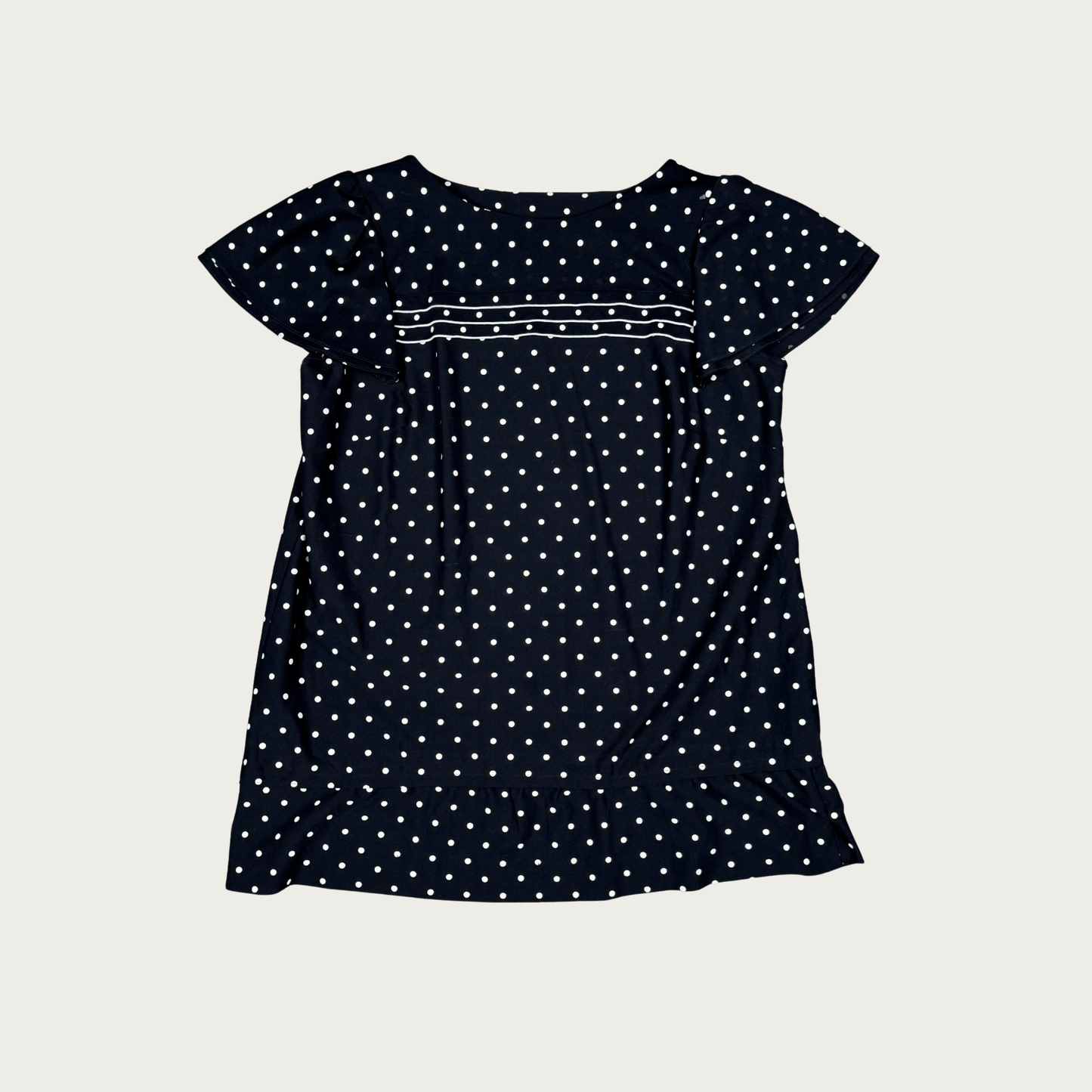 (XL) Custom Reworked Vintage Black/White Polka Dot Mini Dress
