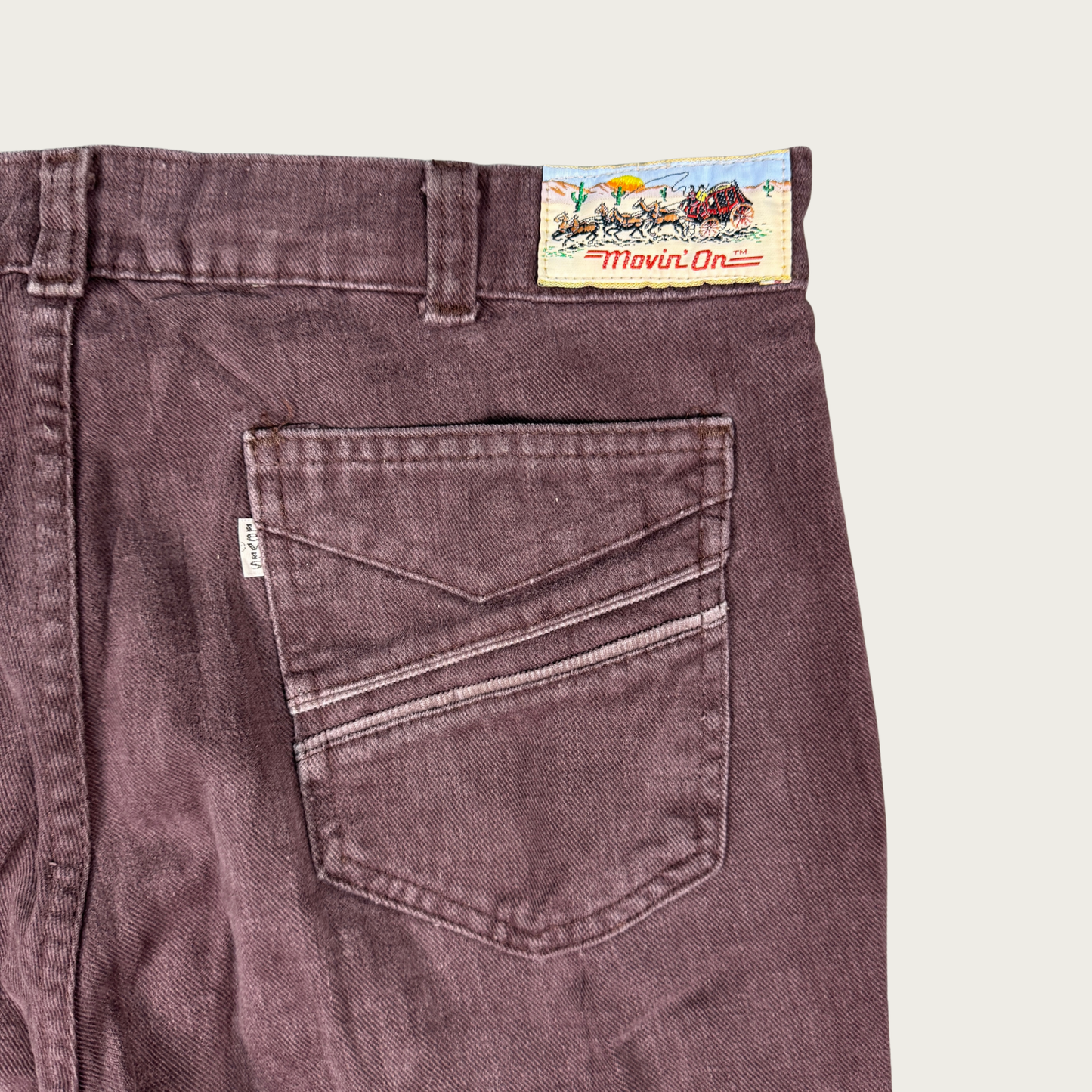 (34") 70s "Movin' On" Levi's Brown White Tab Wide Leg Flares