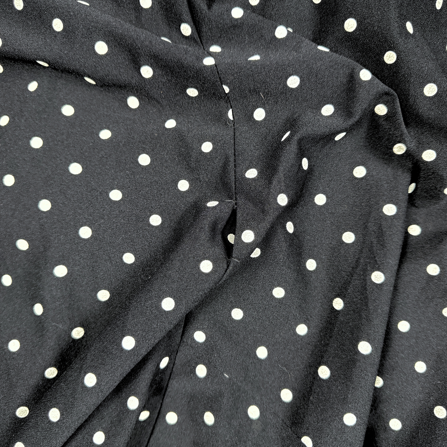 (XL) Custom Reworked Vintage Black/White Polka Dot Mini Dress