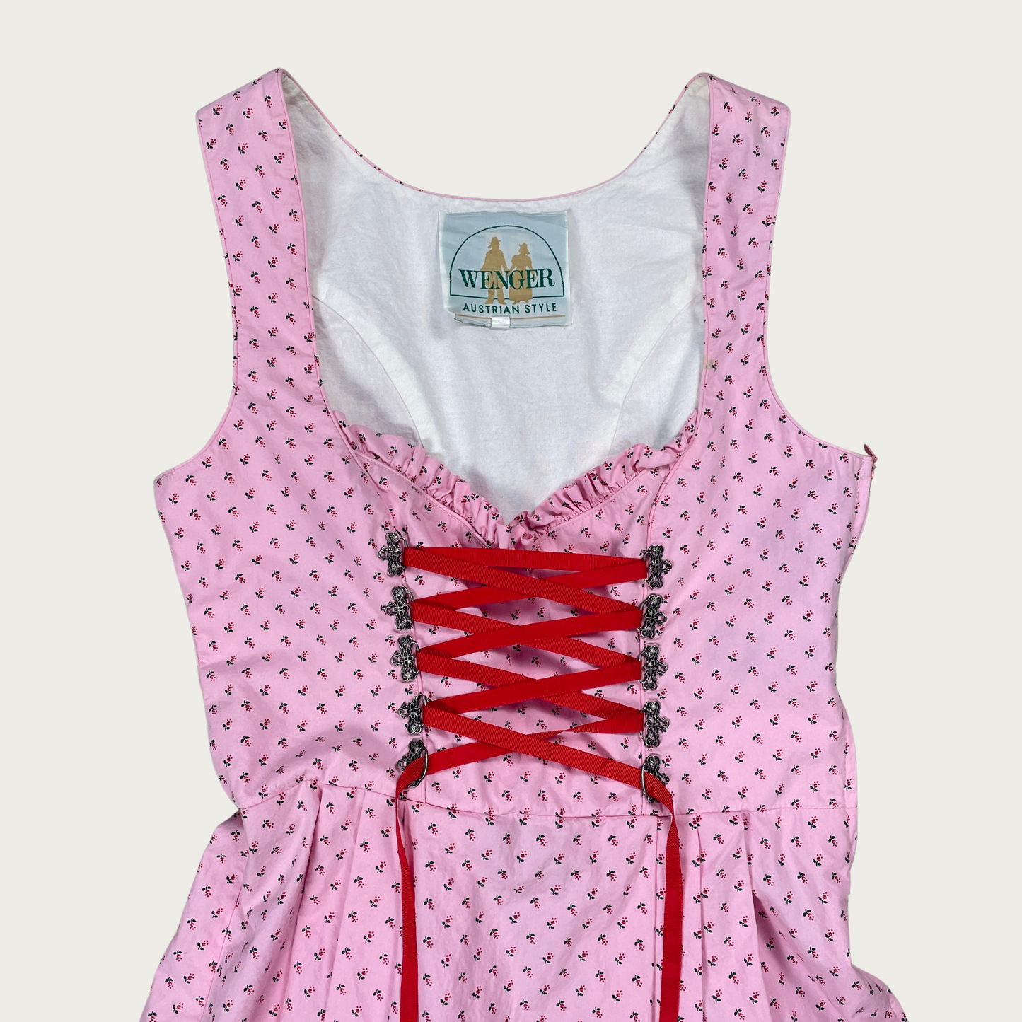(M) Pink Austrian Floral Dirndl Dress