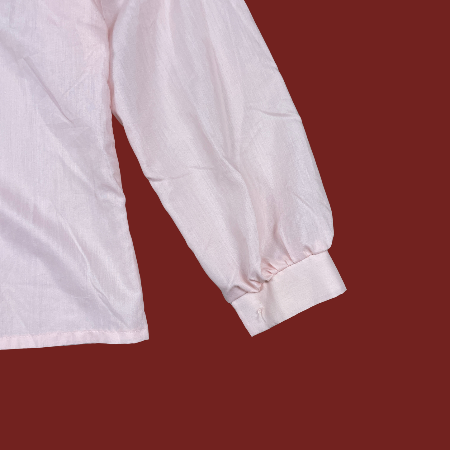(S) Baby Pink Lace Ruffle Blouse
