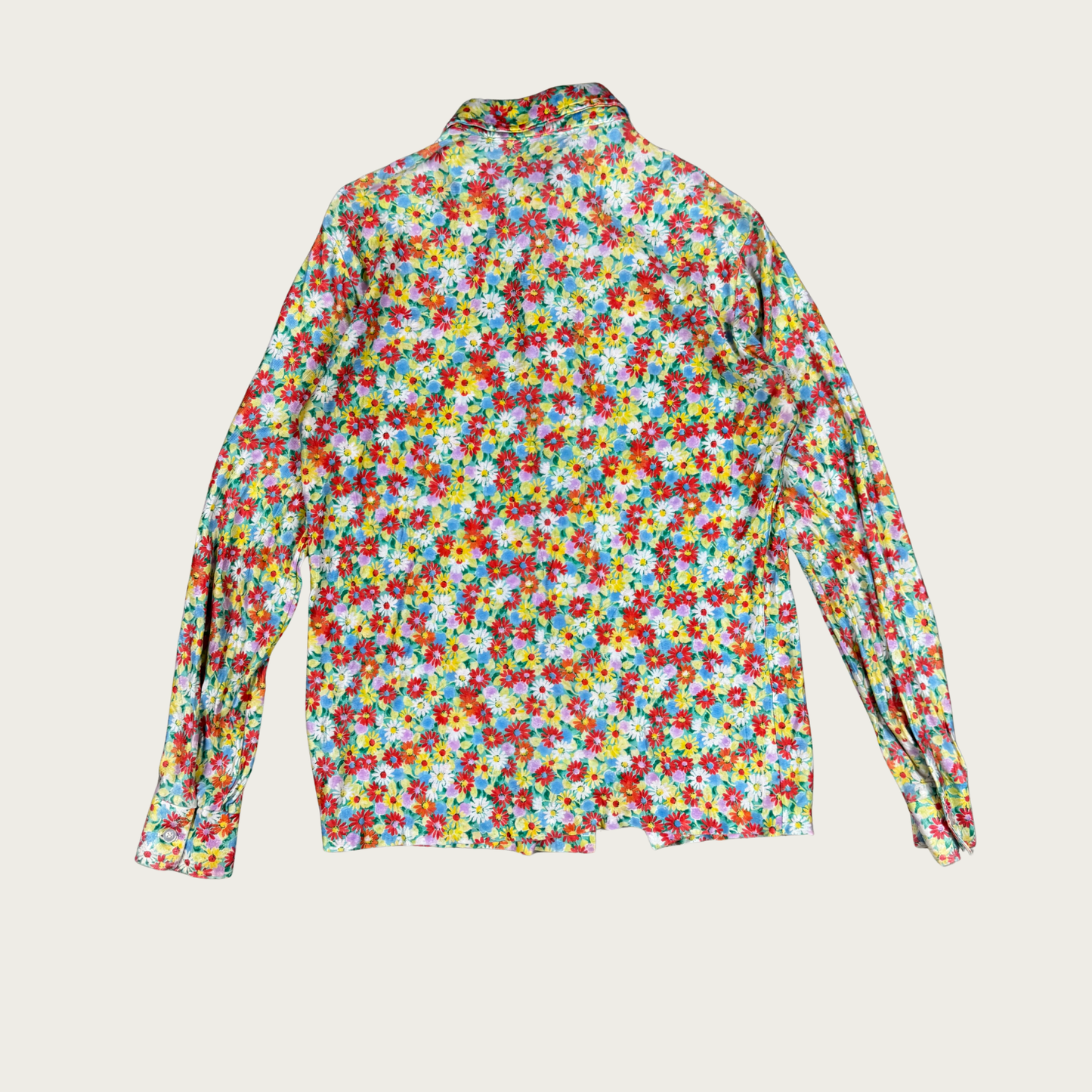 (M) 70s Multicolor Daisy Print Disco Shirt