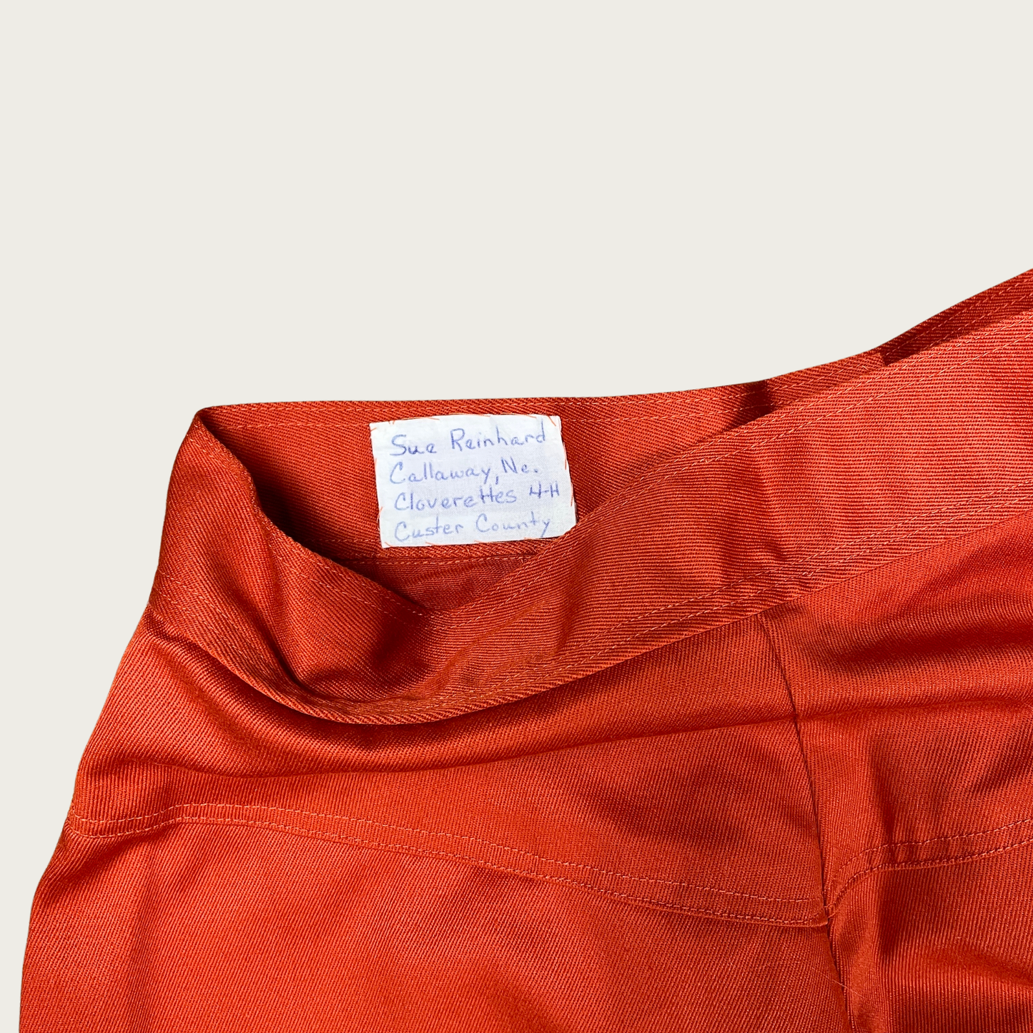 (24") 70s Orange Geometric Floral Embroidered Bell Bottoms