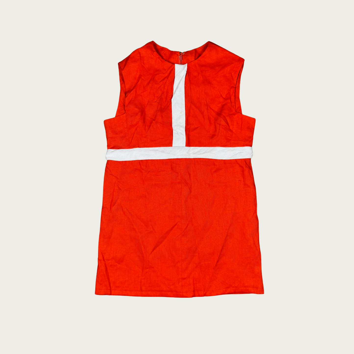 (S) Custom Reworked 60s Red/White Mini Dress