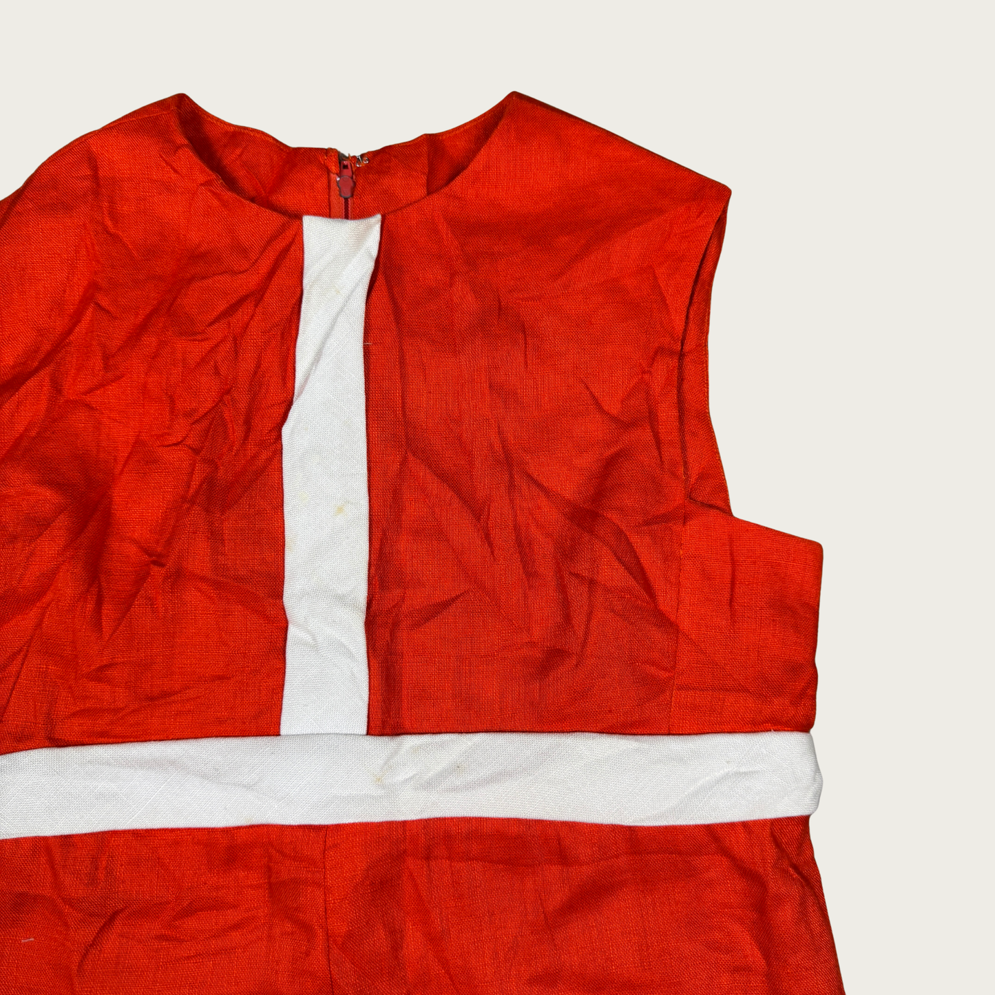 (S) Custom Reworked 60s Red/White Mini Dress