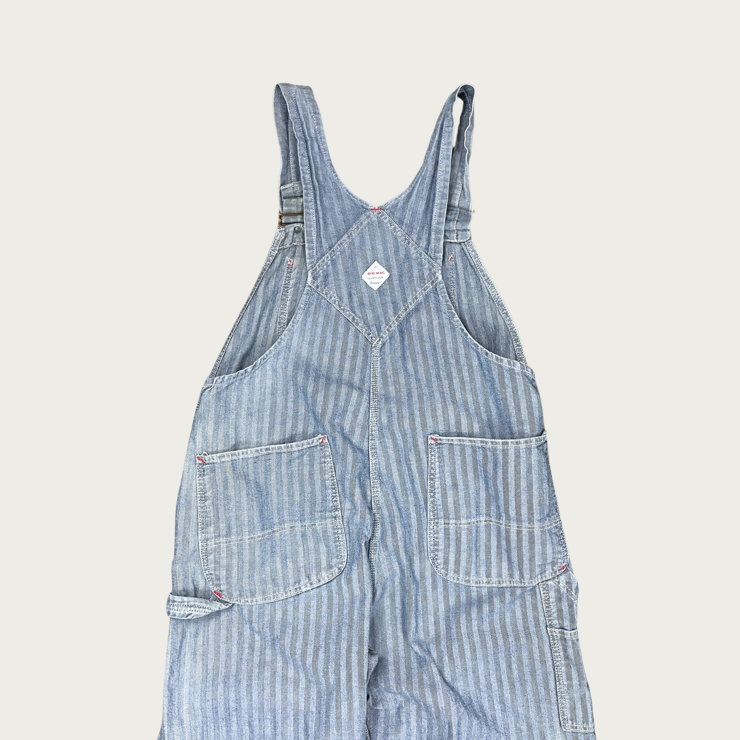 (39x28") Big Mac Pinstripe Denim Overalls