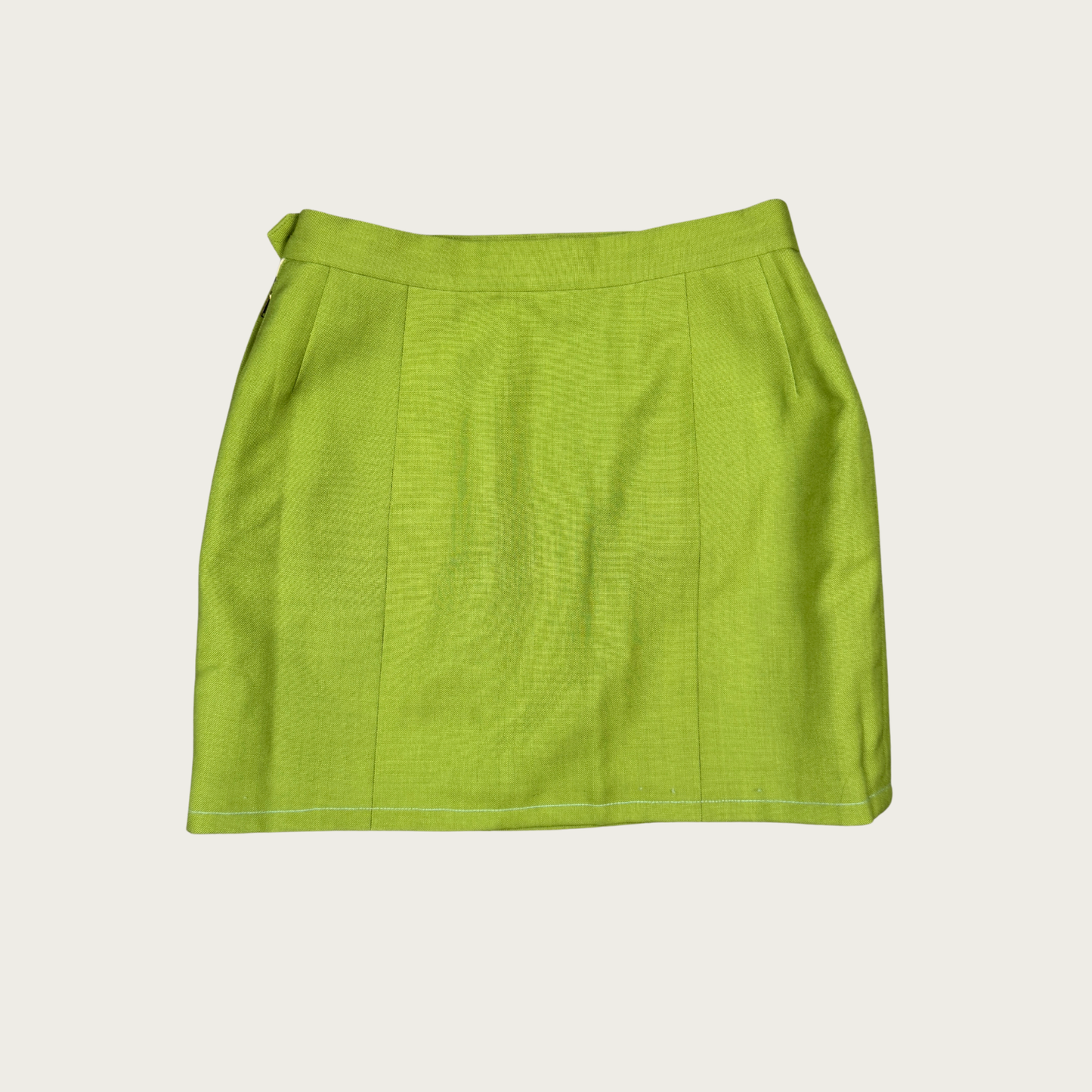 (24") Custom Reworked Vintage Green Mini Skirt