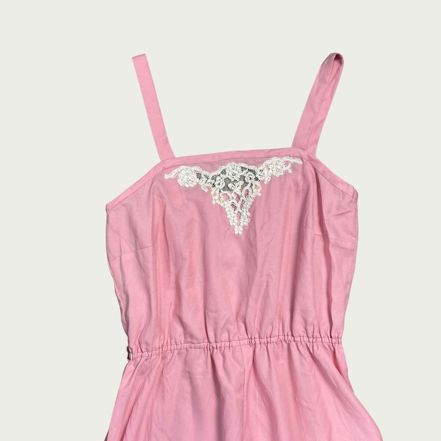 (M) Pink Lace Panel Vintage Maxi Dress