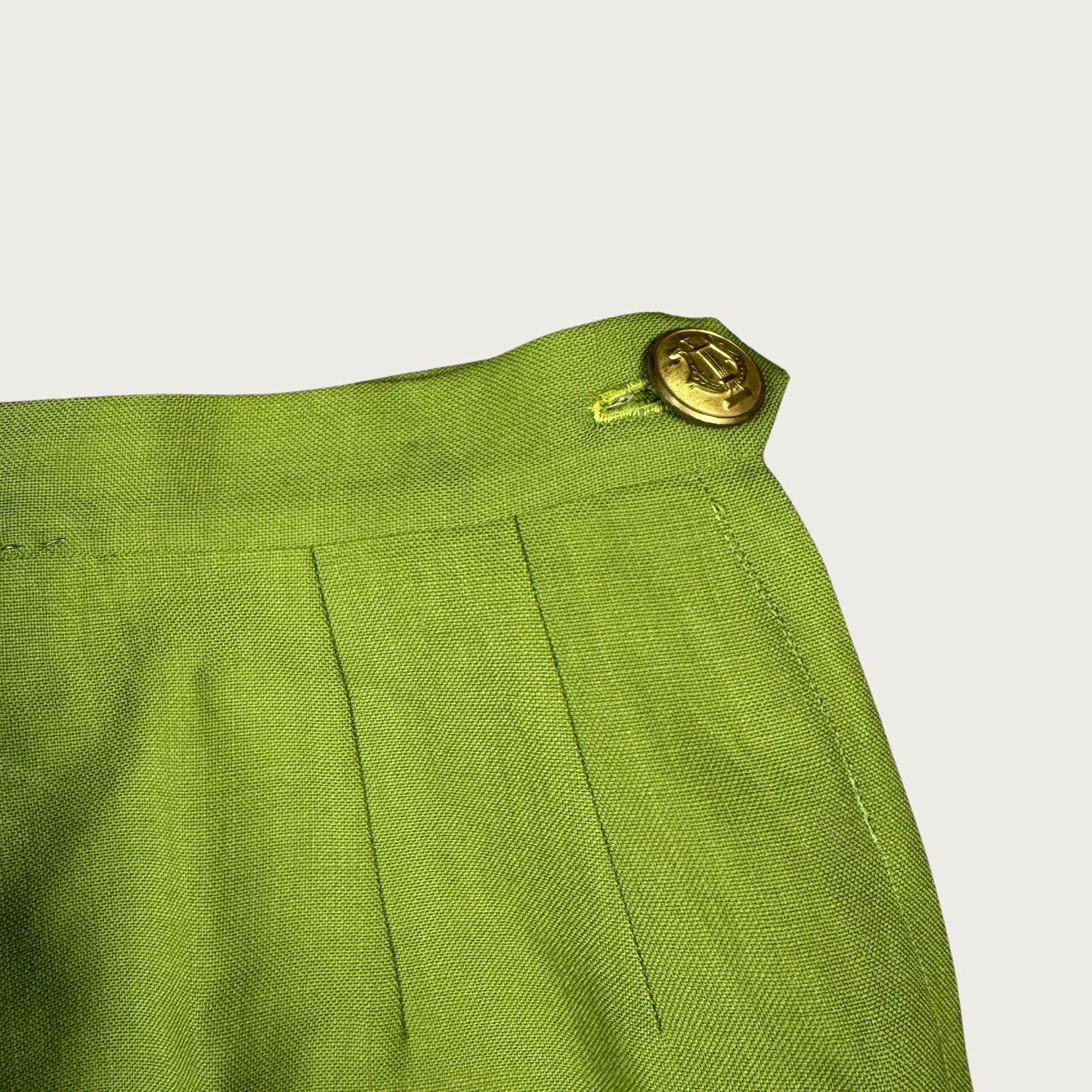 (24") Custom Reworked Vintage Green Mini Skirt