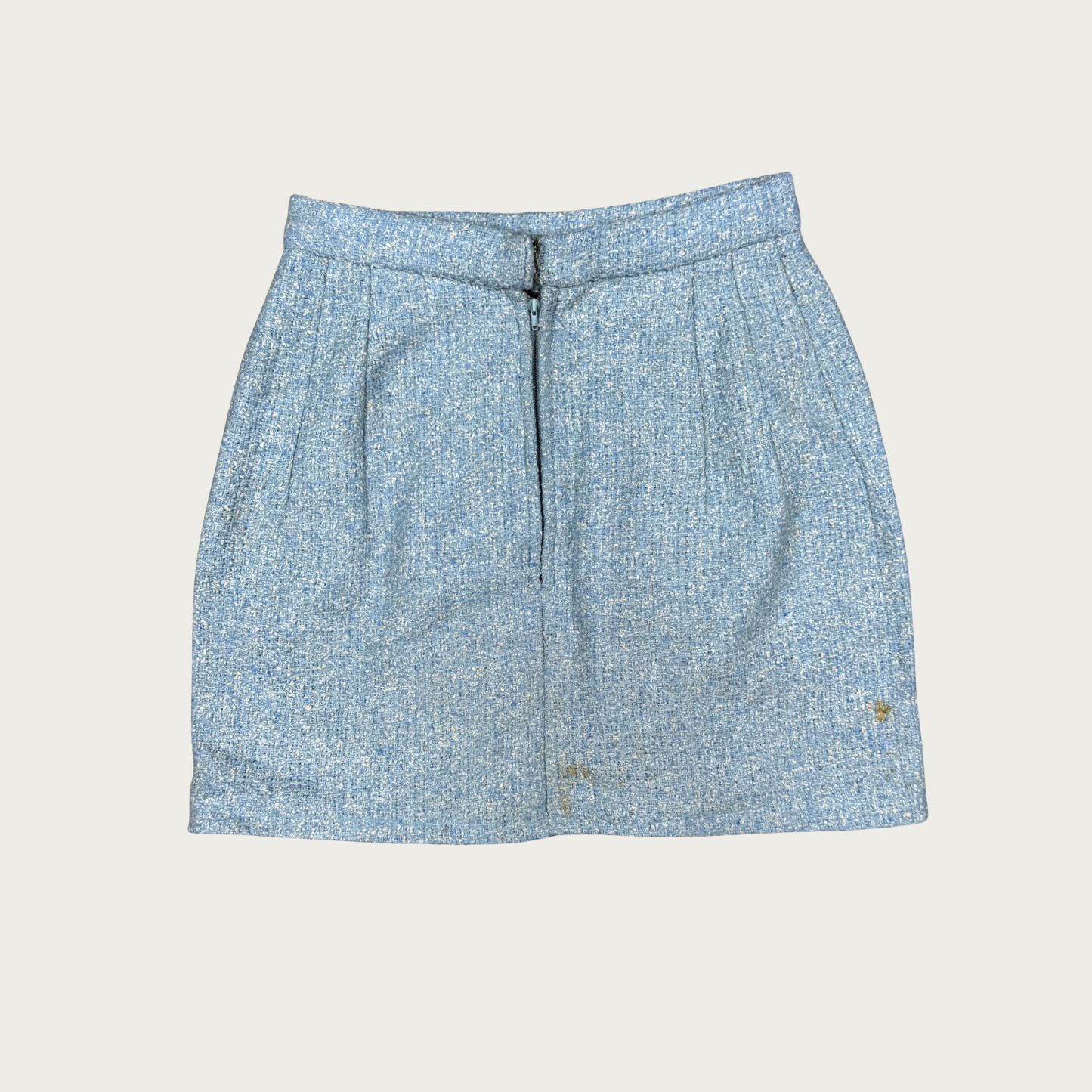 (23") Custom Reworked Vintage Blue Bow Mini Skirt
