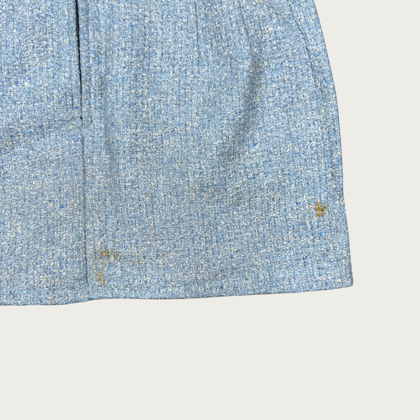 (23") Custom Reworked Vintage Blue Bow Mini Skirt