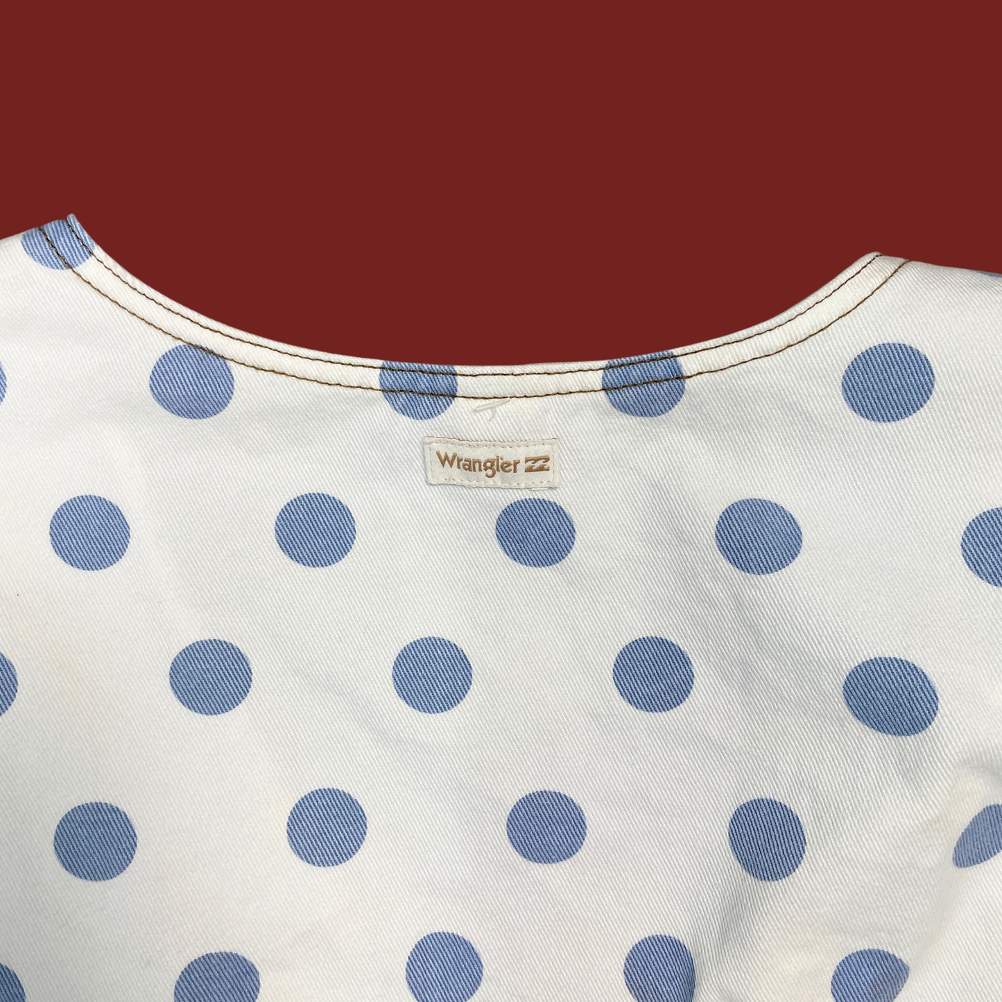 (M) Billabong x Wrangler Polka Dot Denim Button Up Mini Dress
