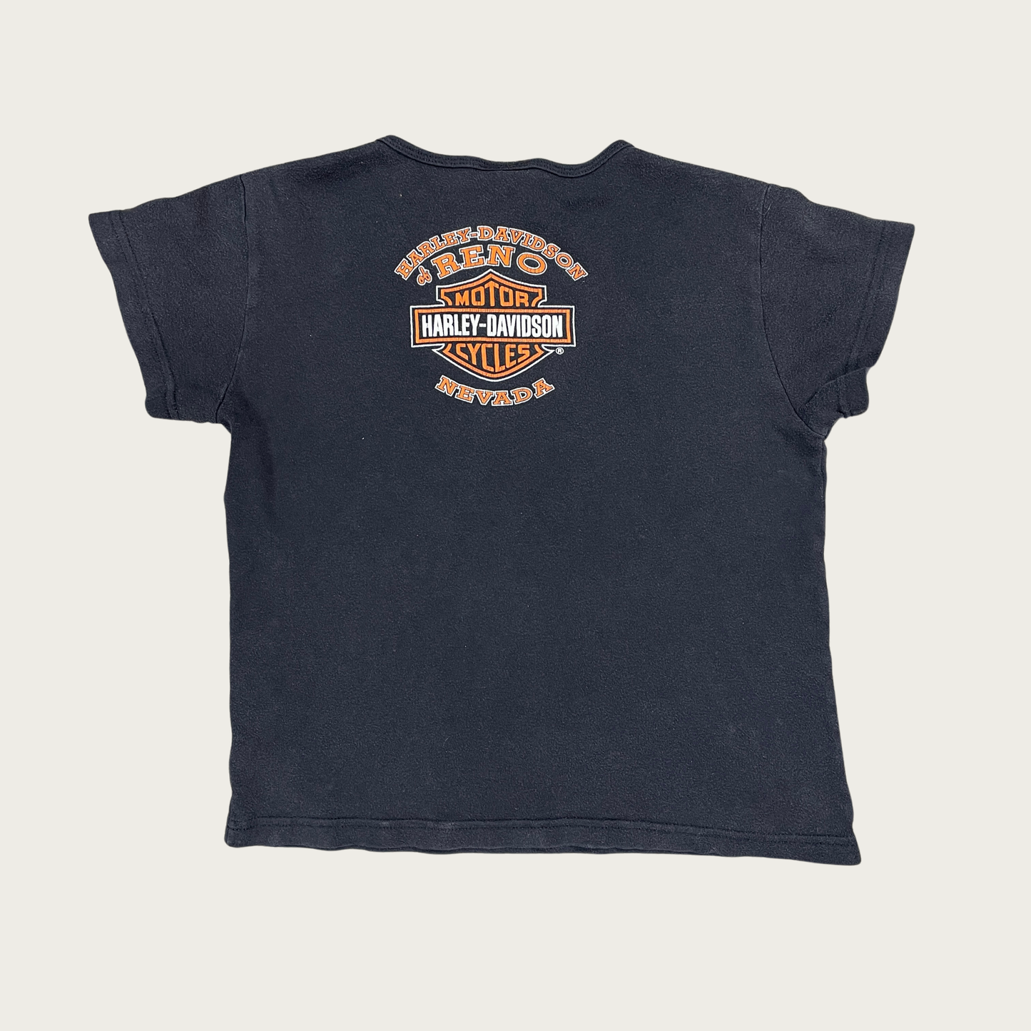 (L) Harley Davidson Bedazzled Baby Tee