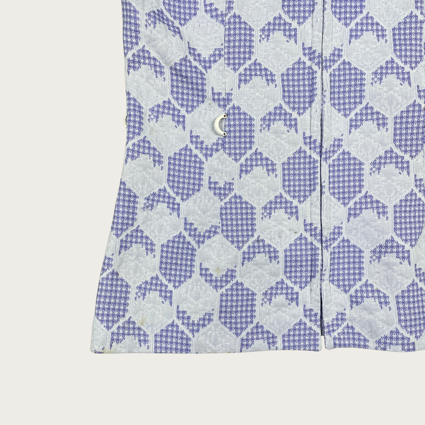 (M) 60s/70s Purple Gingham Patterned Mini Dress