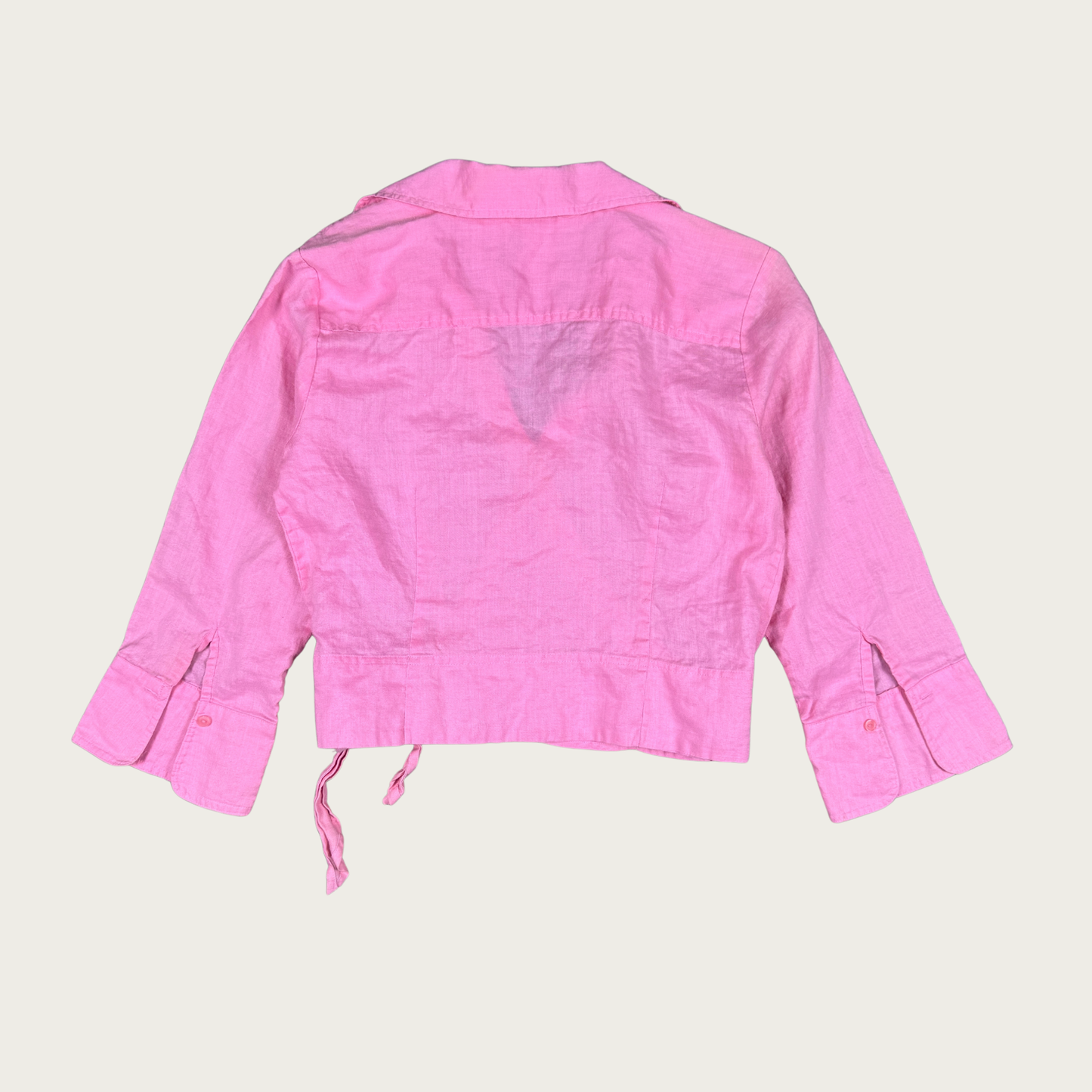 (M/L) Pink Linen Wrap Top