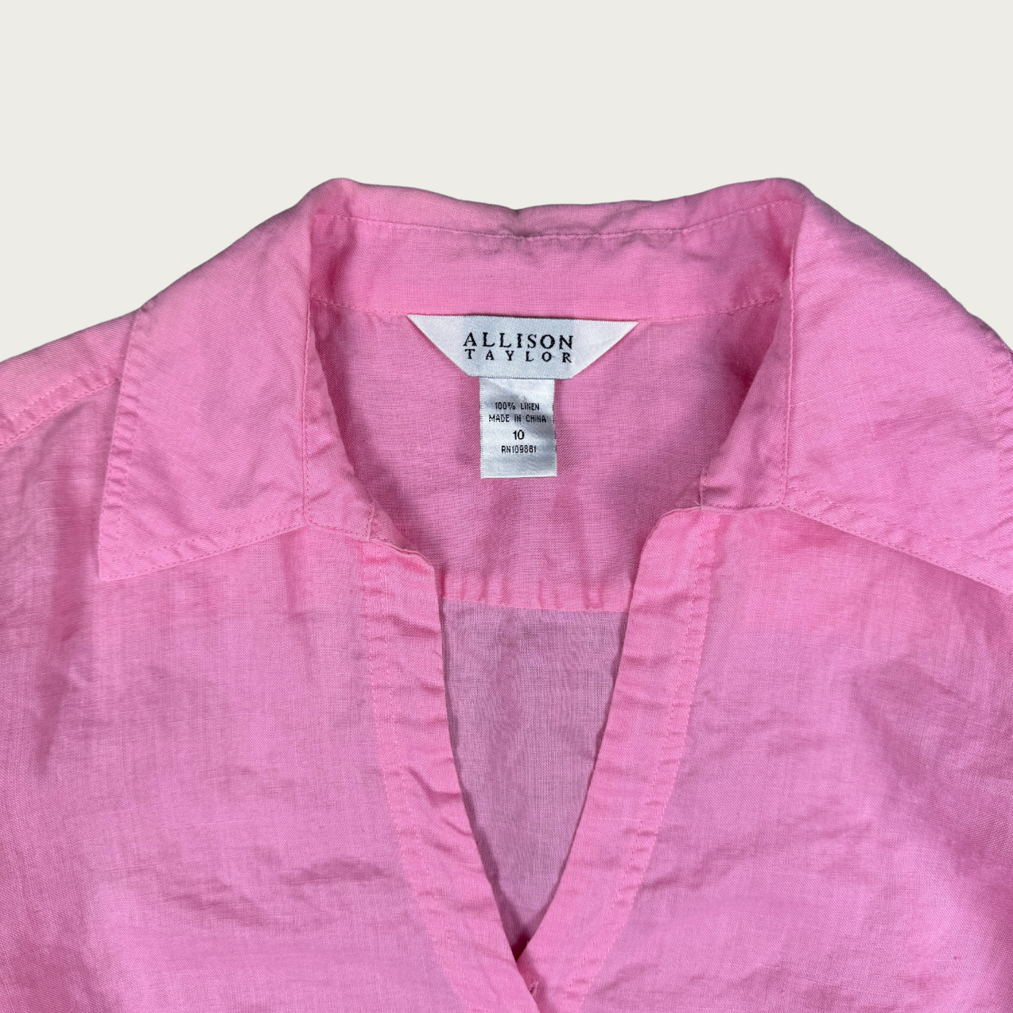 (M/L) Pink Linen Wrap Top