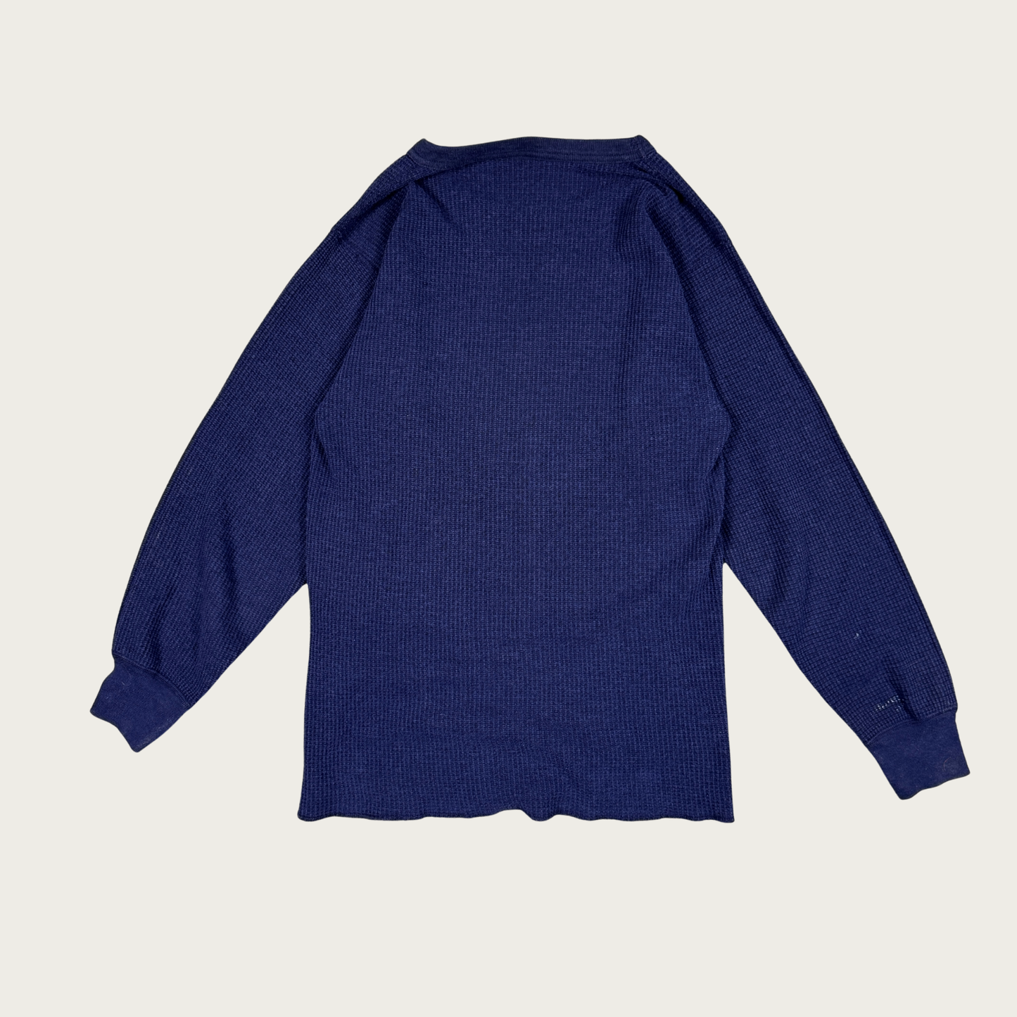 (M) 70s/80s Navy Blue Thermal Long Sleeve