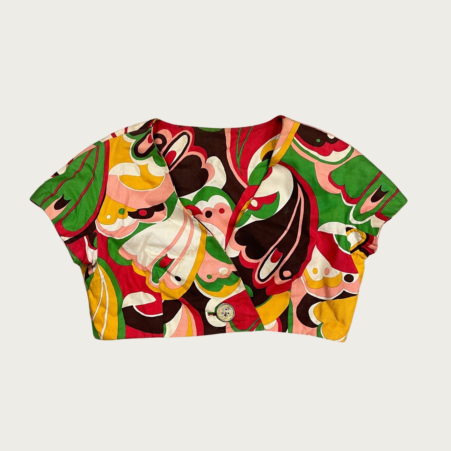 (M) 70s Groovy Pattern Crop Top