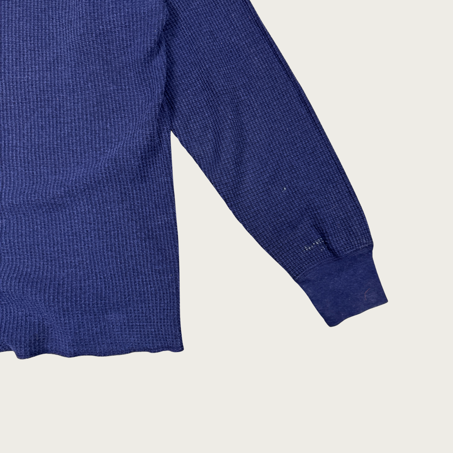 (M) 70s/80s Navy Blue Thermal Long Sleeve
