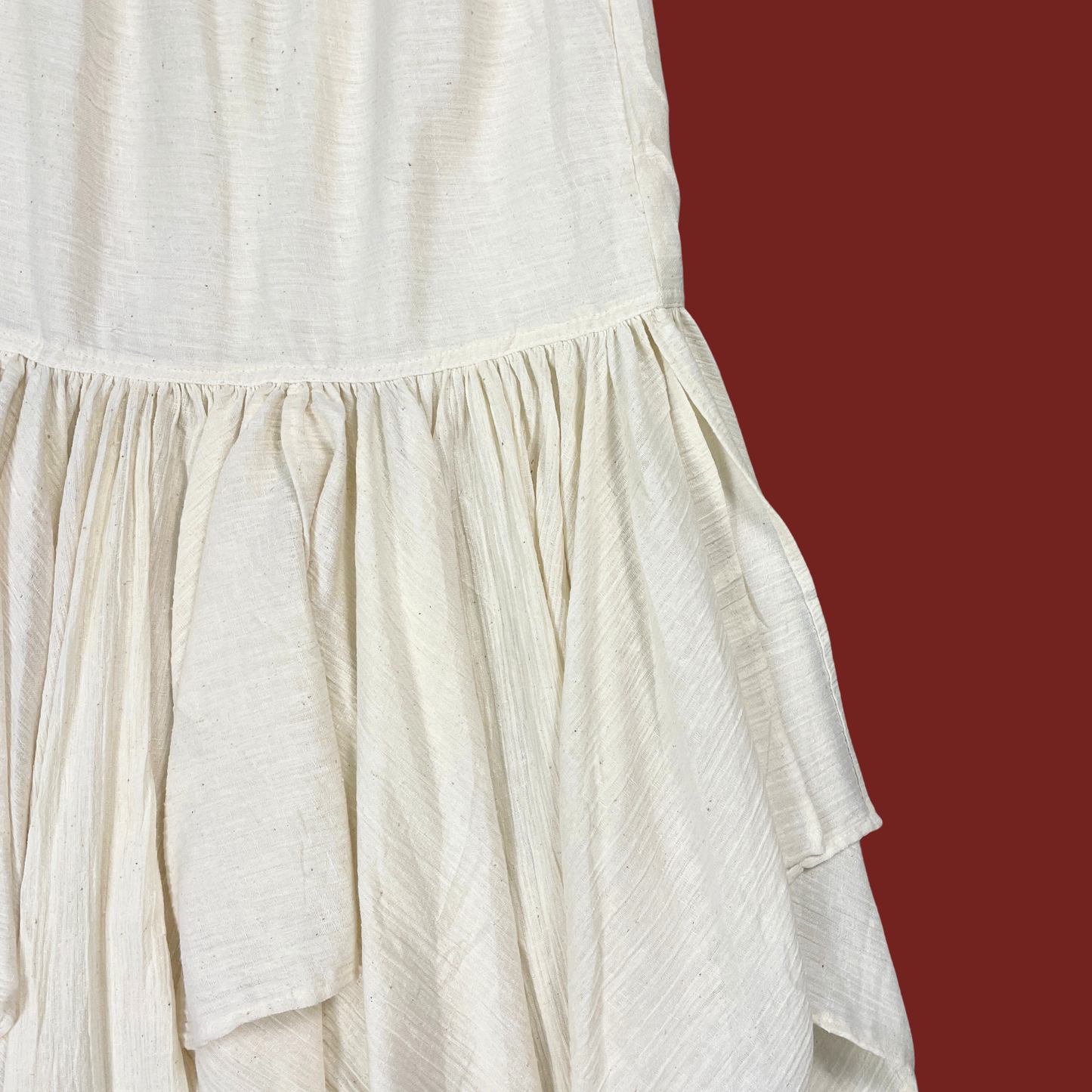 (S) Linen Handkerchief Hem Maxi Skirt