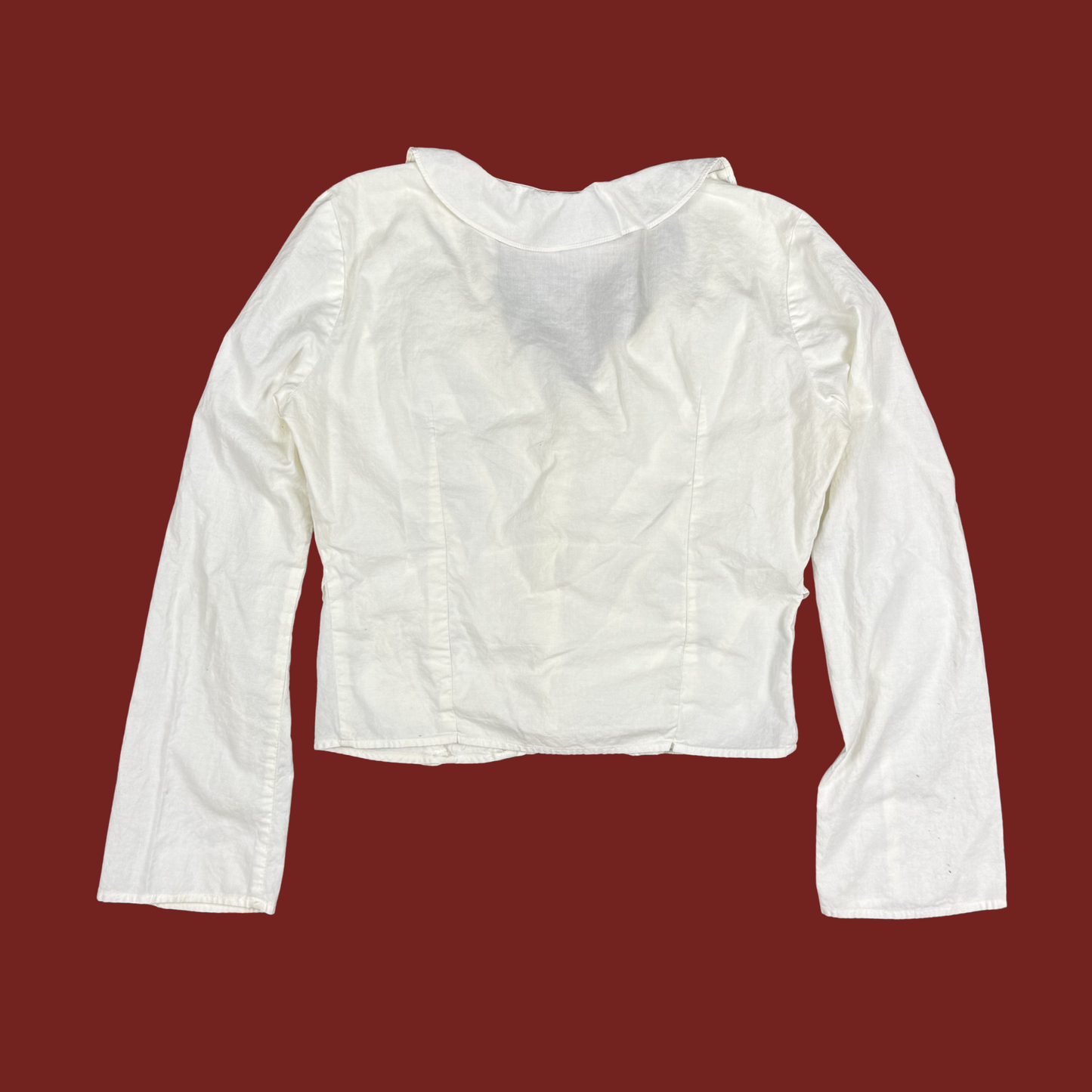 (M) 90s Ralph Lauren Cotton Ruffle Blouse