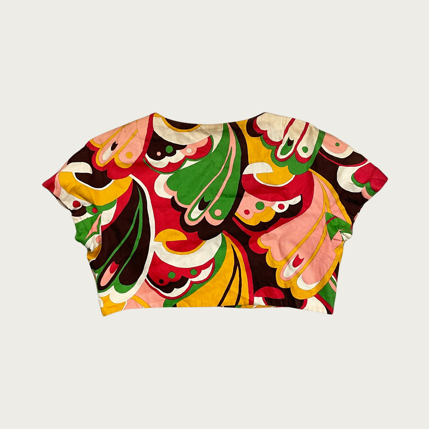 (M) 70s Groovy Pattern Crop Top