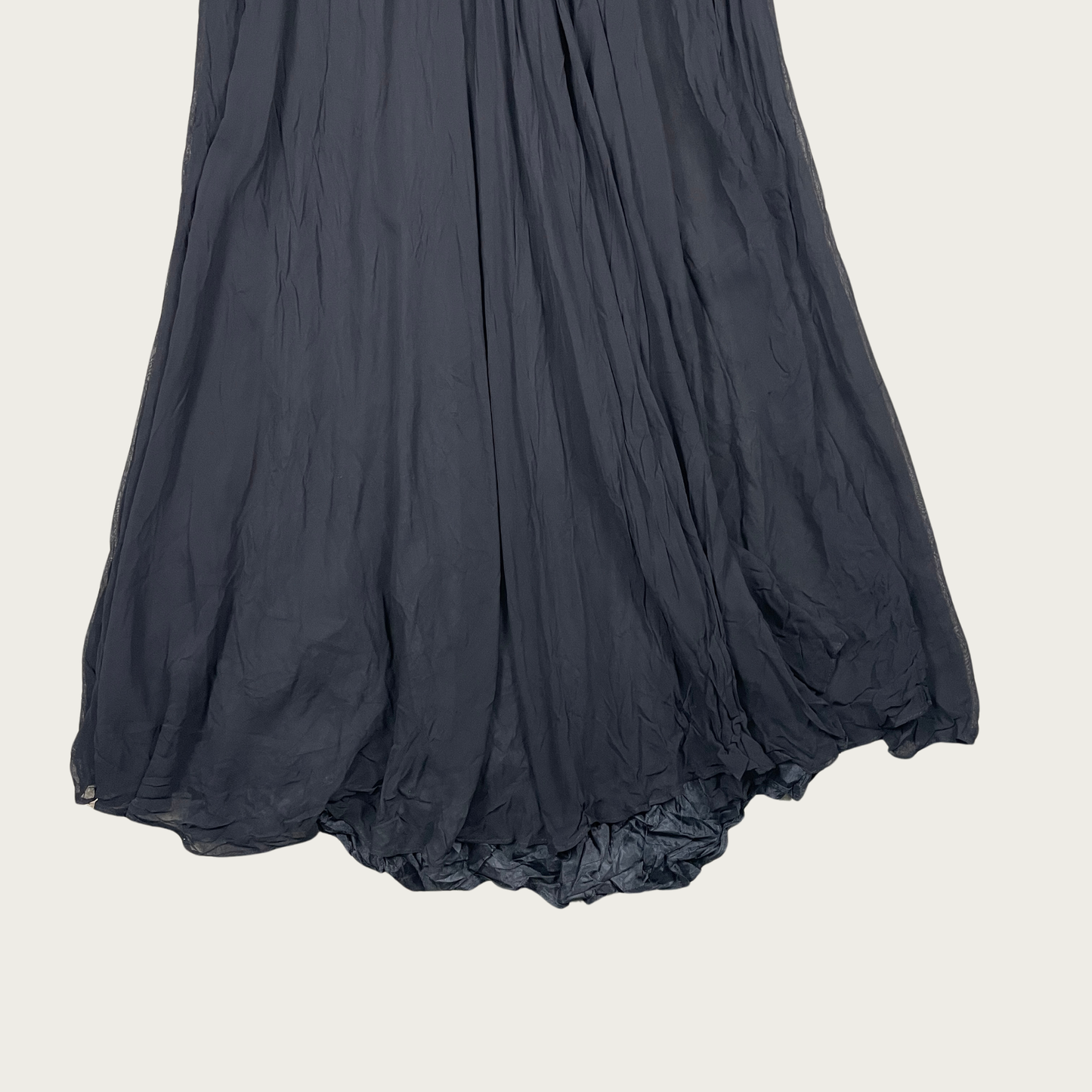 (S) Black Vintage Lace Panel Maxi Dress