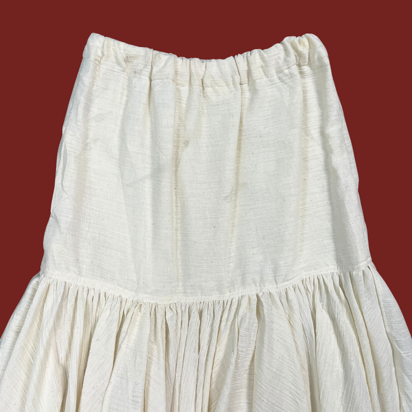(S) Linen Handkerchief Hem Maxi Skirt