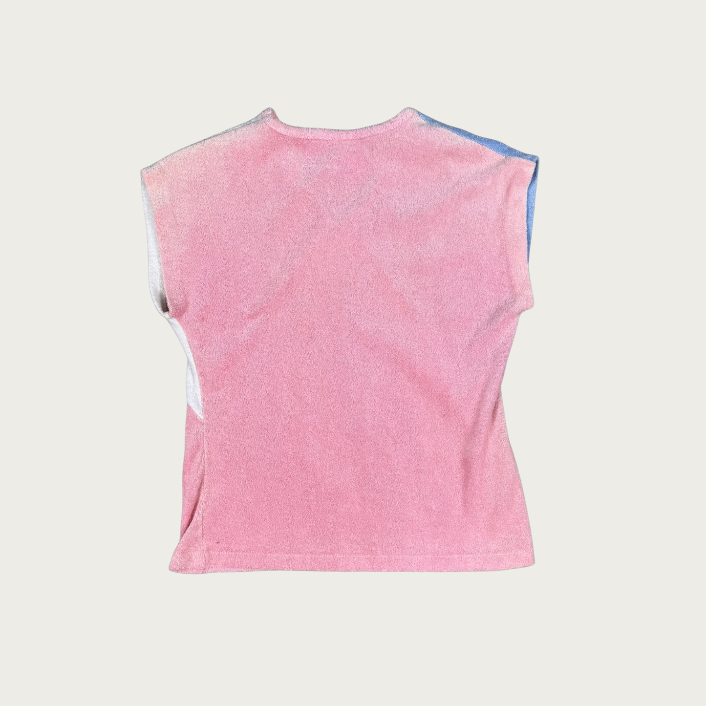 (S) 70s/80s Pastel Colorblock Terrycloth Top