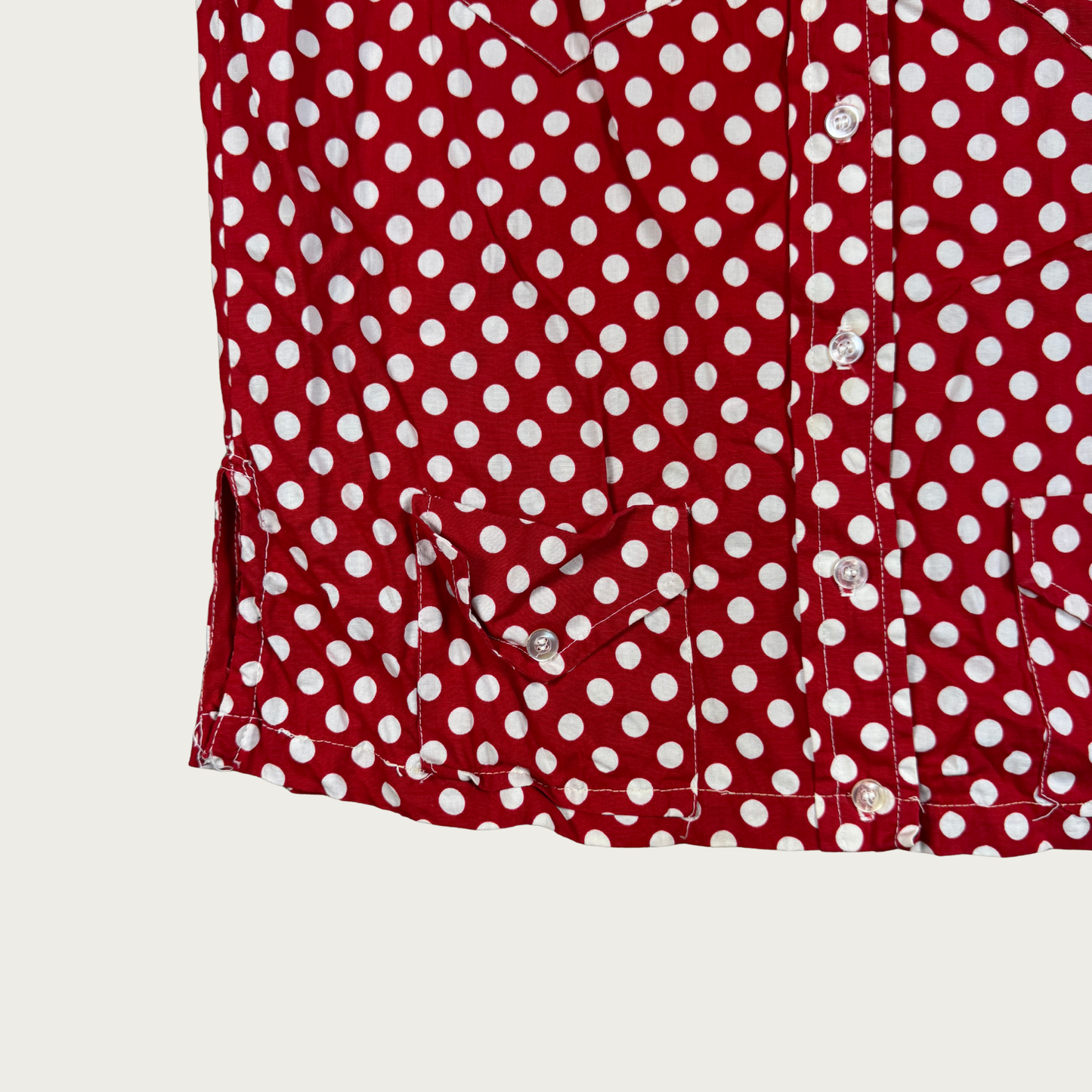 (M/L) 60s Red/White Polka Dot Blouse