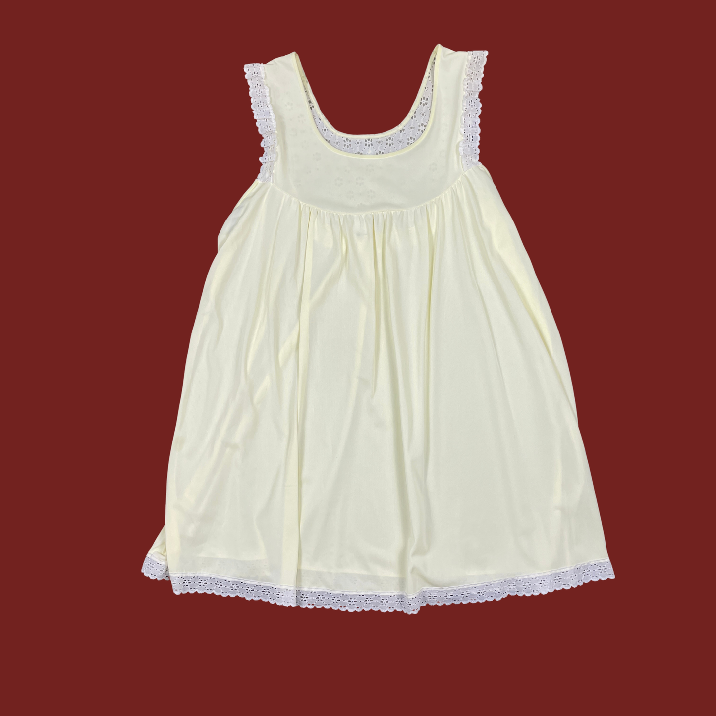 (M/L) 1960s Pastel Yellow Peignoir Set