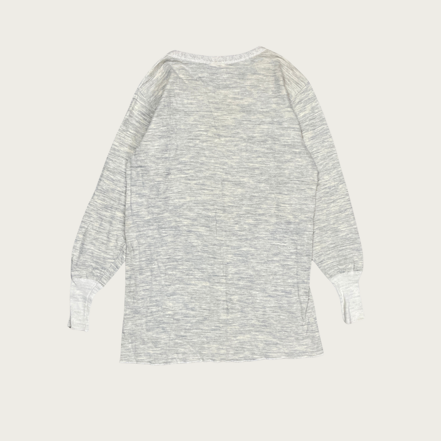 (S/M) 1950s Light Gray Thermal Long Sleeve Tee