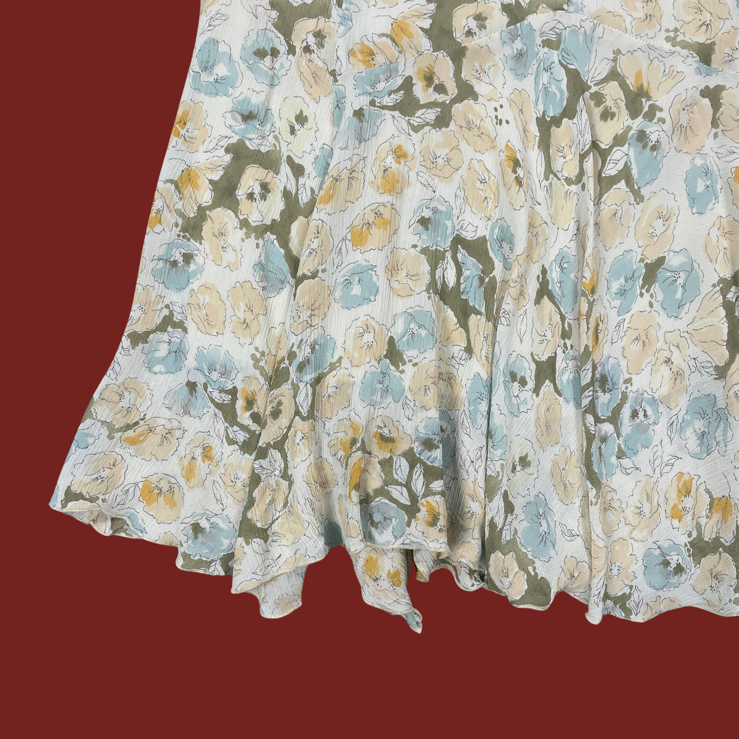 (29") Pastel Floral Midi Skirt