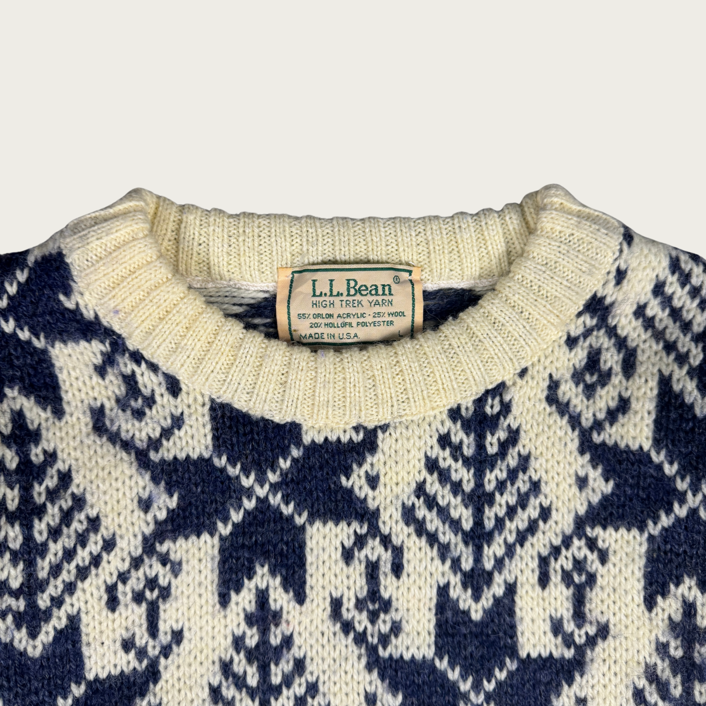 (L) 80s L.L. Bean High Trek Snowflake Sweater