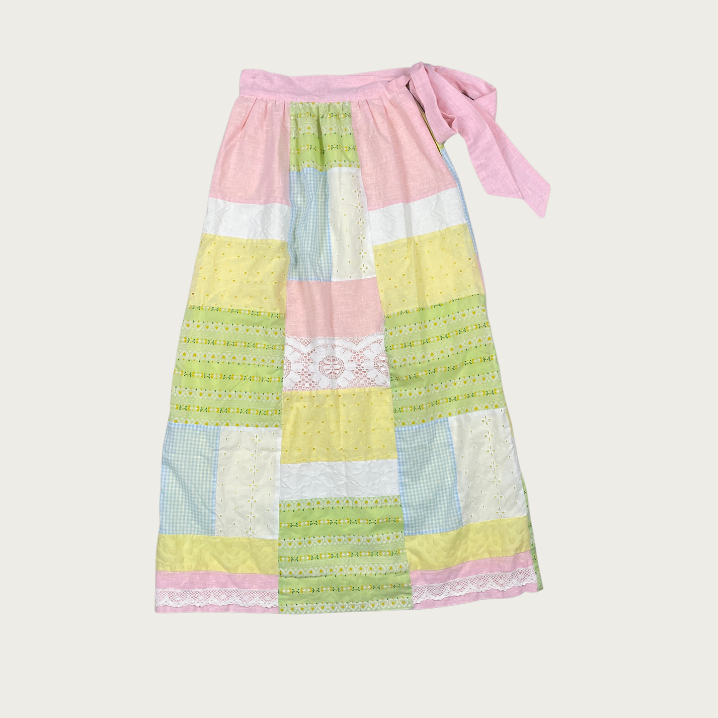 (XS/S) Pastel Patchwork Maxi Skirt