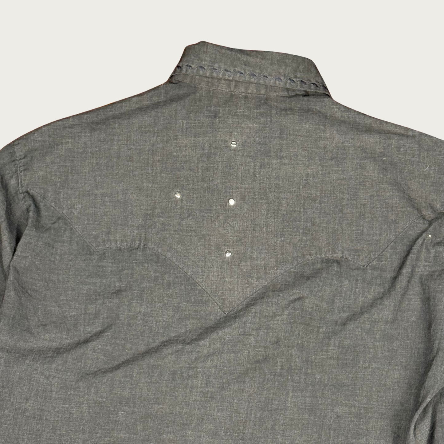 (XL) Custom Star Studded Gray Western Shirt