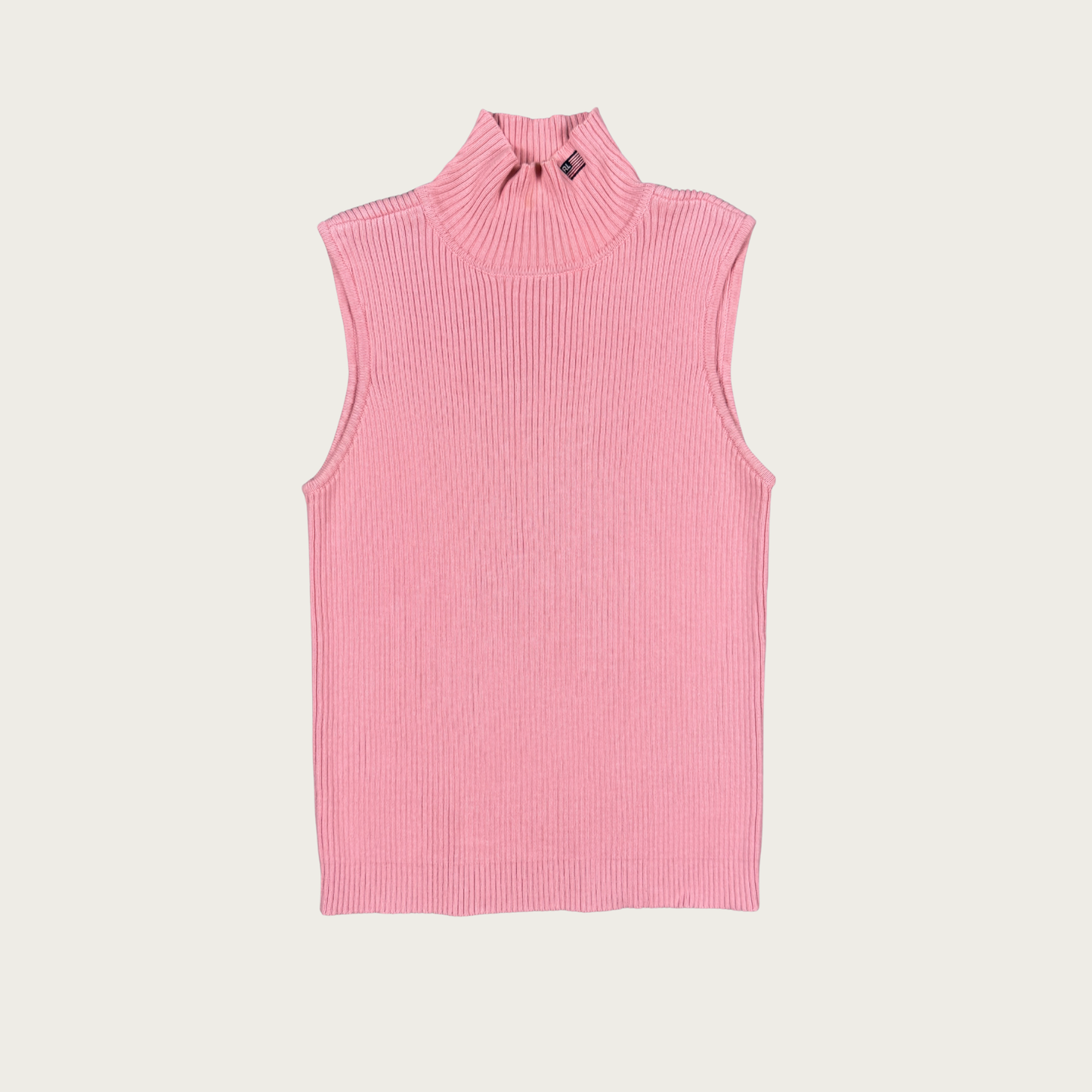 (L) Ralph Lauren Pink Knit High Neck Top