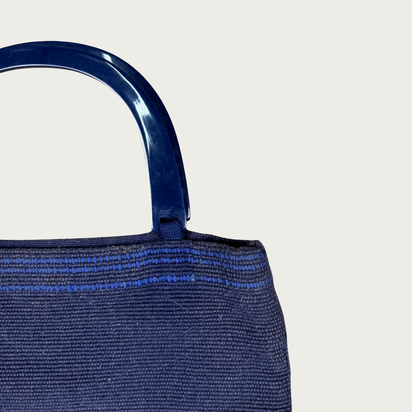 60s Arrowcraft Navy Blue Woven Handbag