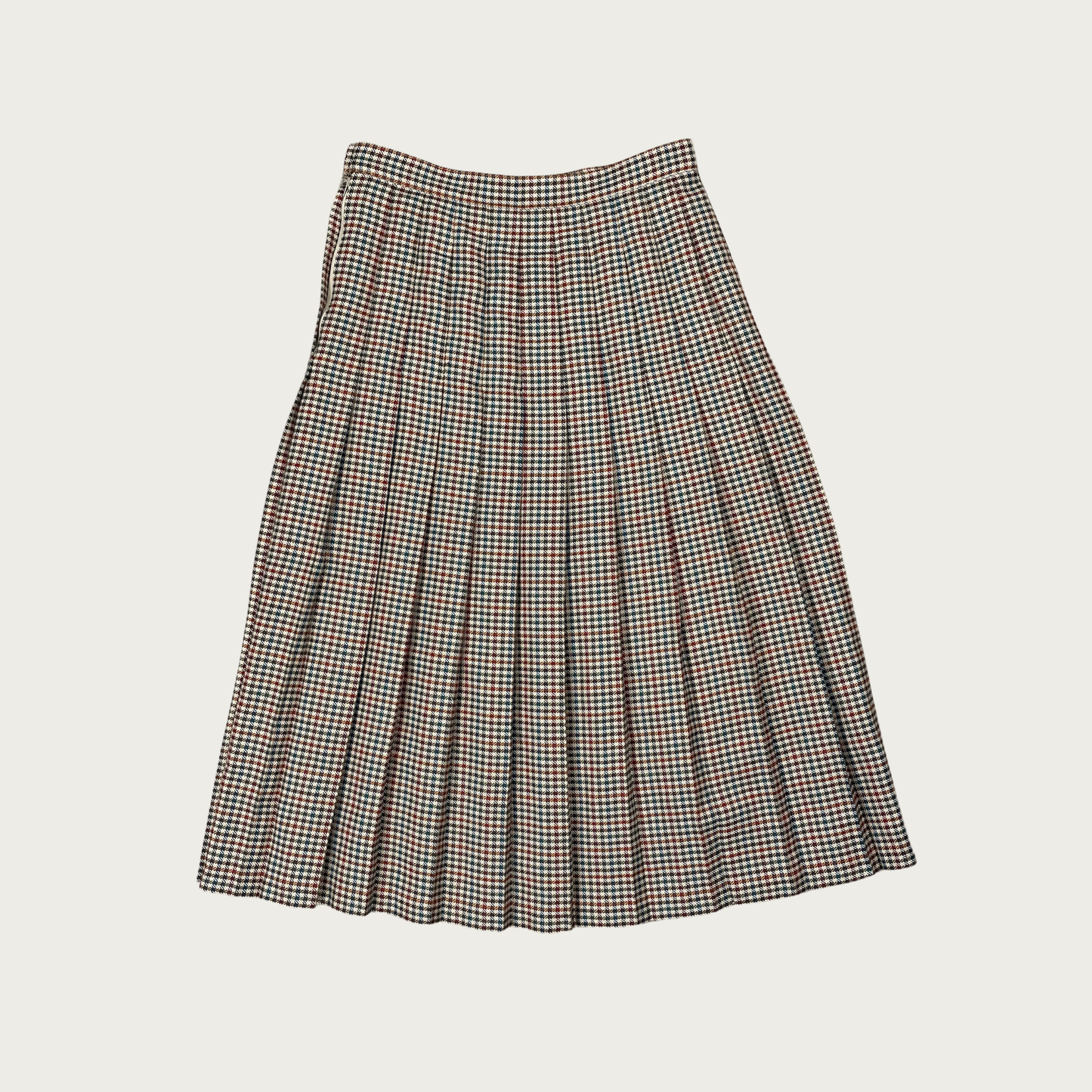 (26") Multicolor Plaid Pleated Midi Skirt