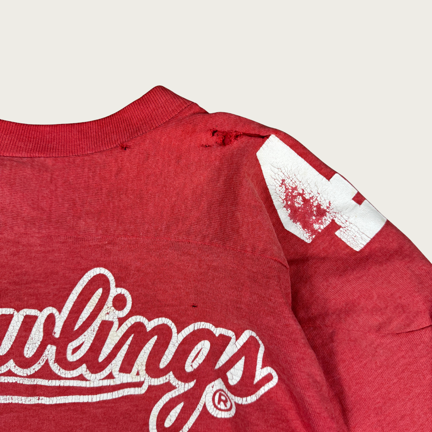 (L) 80s Rawlings 44 Distressed Jersey Tee
