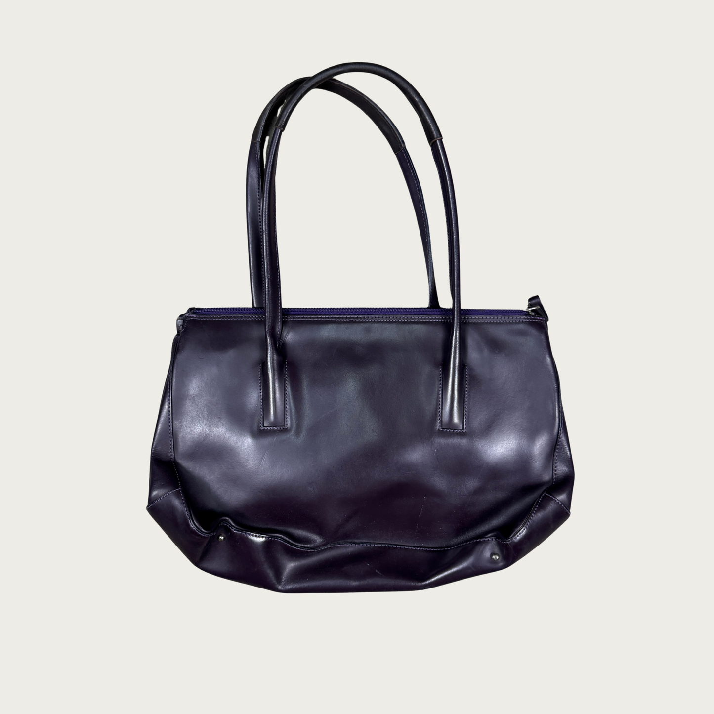 90s Kenneth Cole Genuine Leather Deep Plum Shoulder Bag