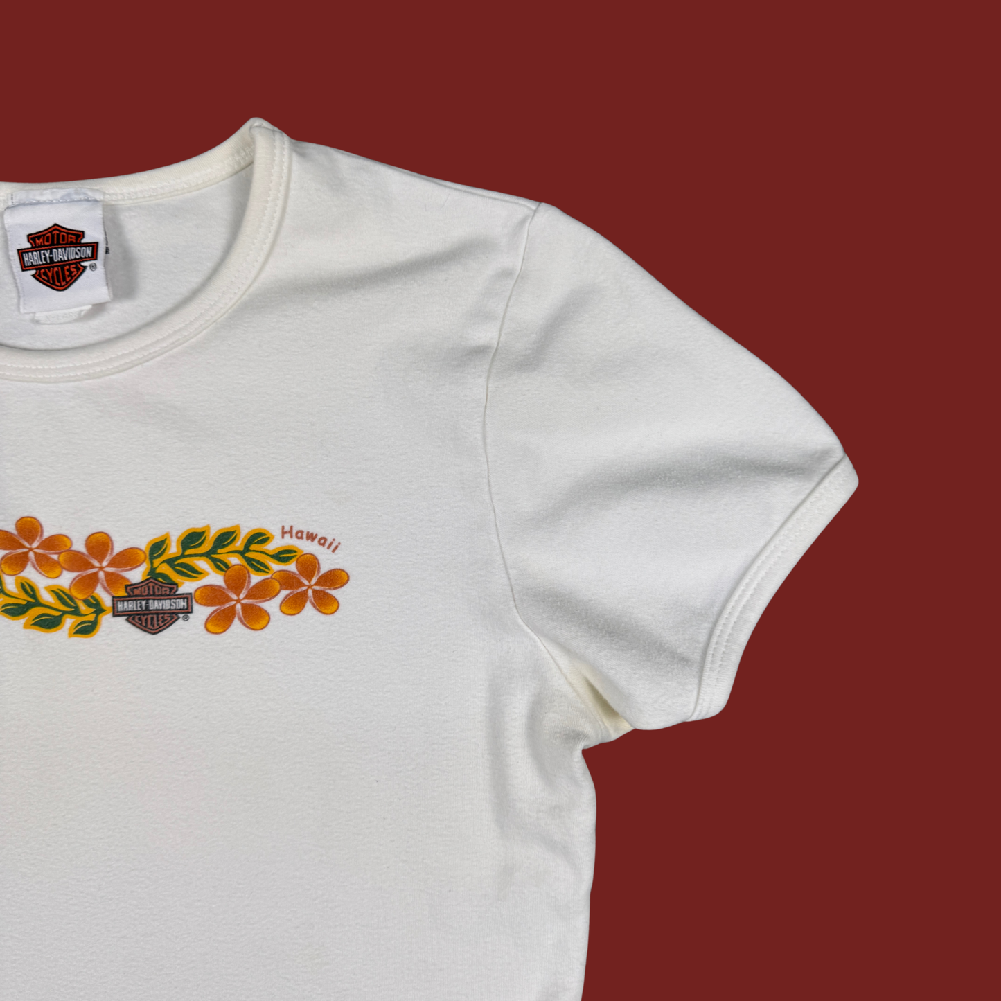 (L/XL) 90s Harley Davidson Hawaii Baby Tee