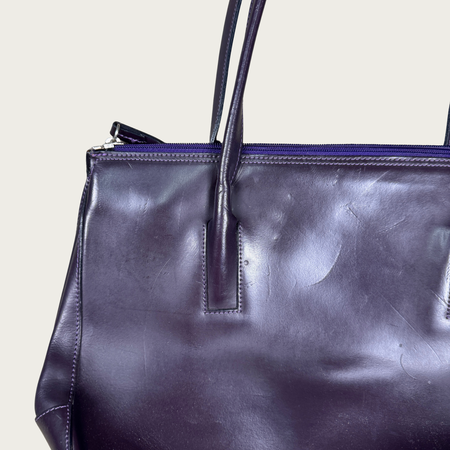 90s Kenneth Cole Genuine Leather Deep Plum Shoulder Bag