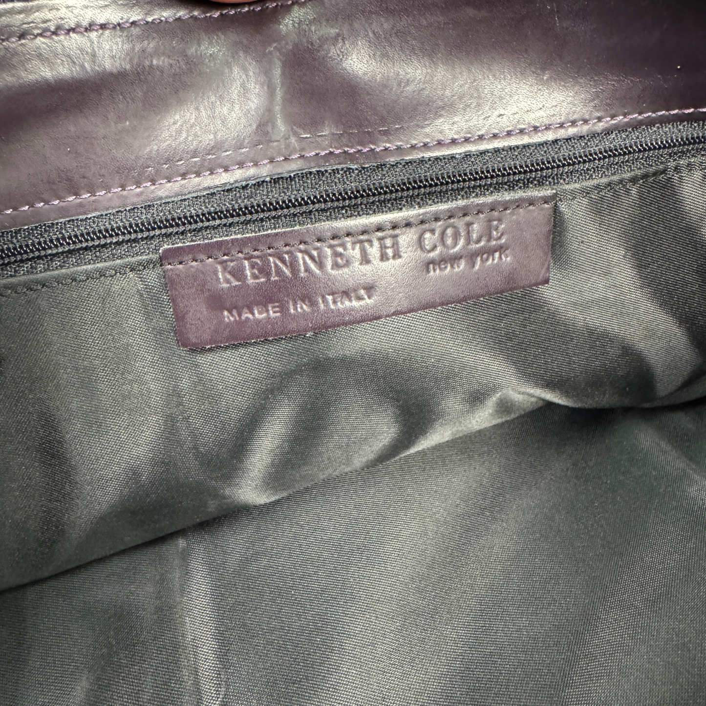 90s Kenneth Cole Genuine Leather Deep Plum Shoulder Bag
