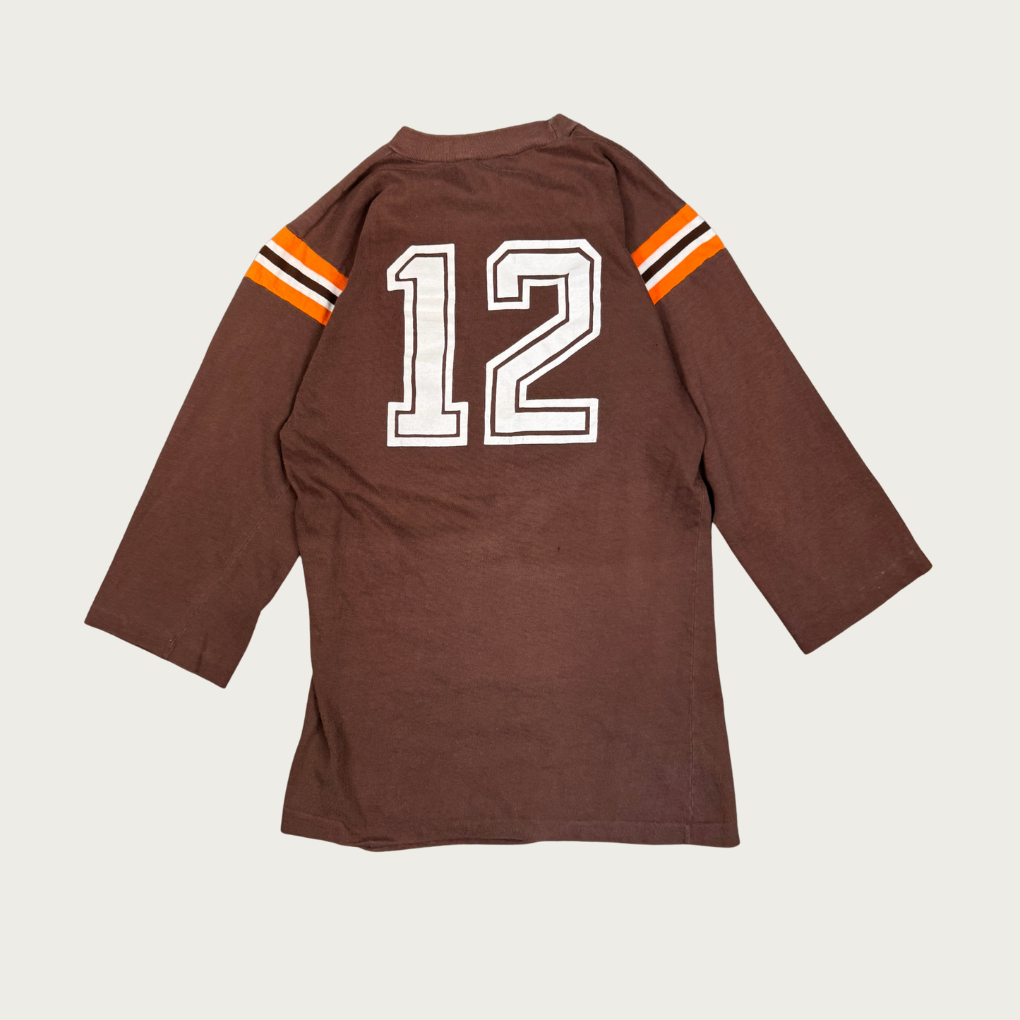 (M) 70s/80s Brown/Orange Number 12 Jersey Tee
