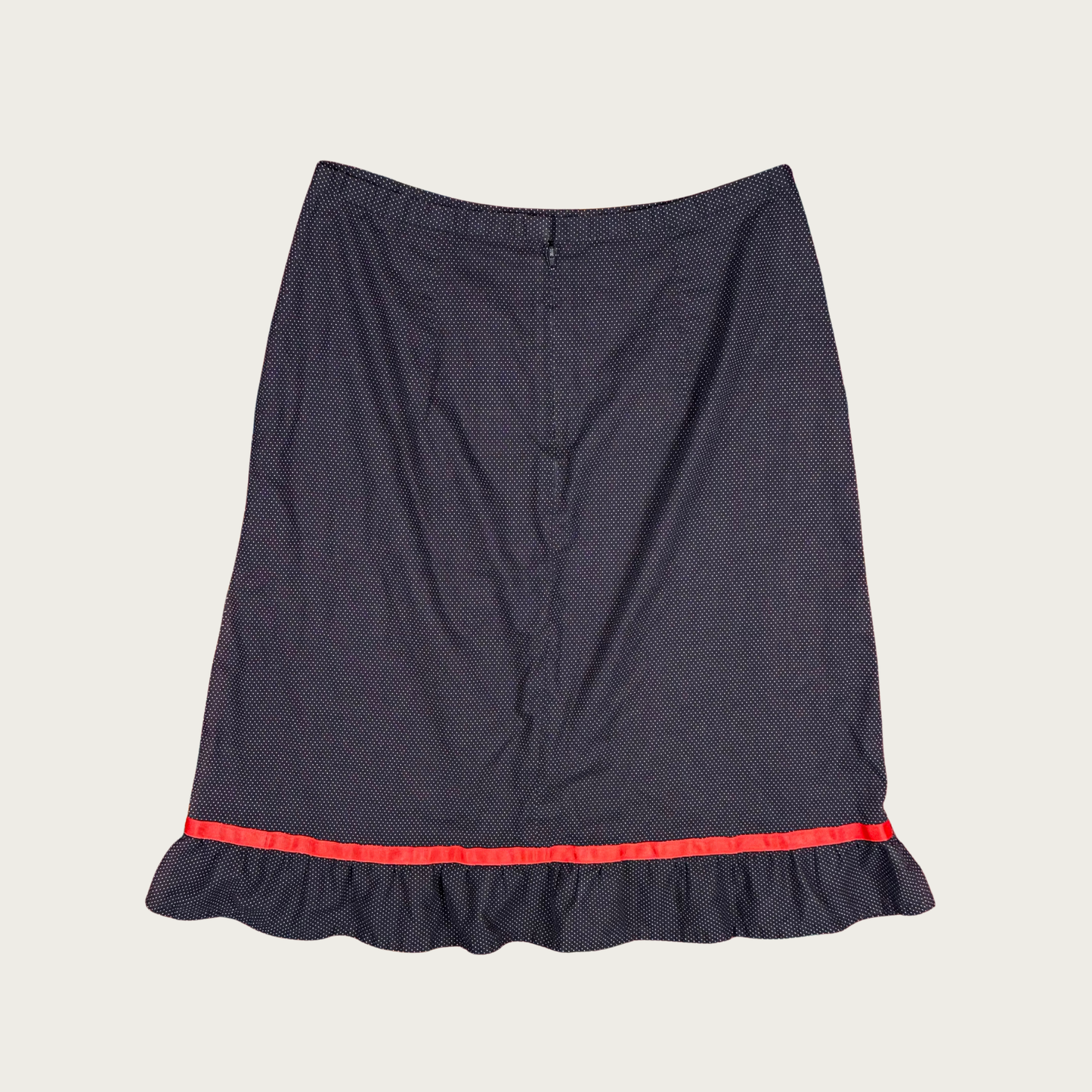 (35") Polka Dot Ribbon Midi Skirt