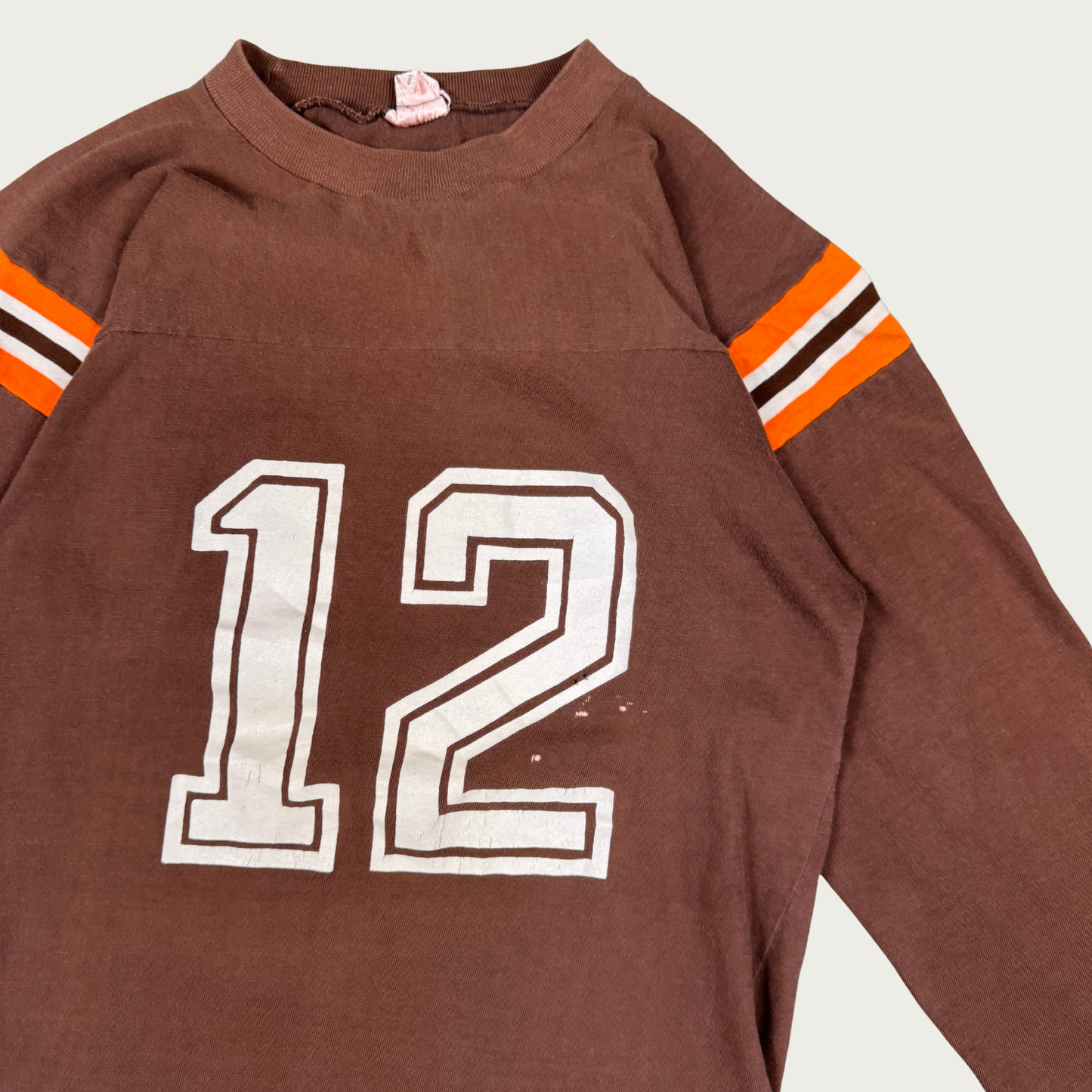 (M) 70s/80s Brown/Orange Number 12 Jersey Tee