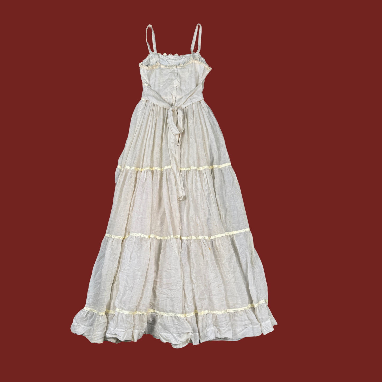 (S) 70s Gunne Sax White Prairie Maxi Dress