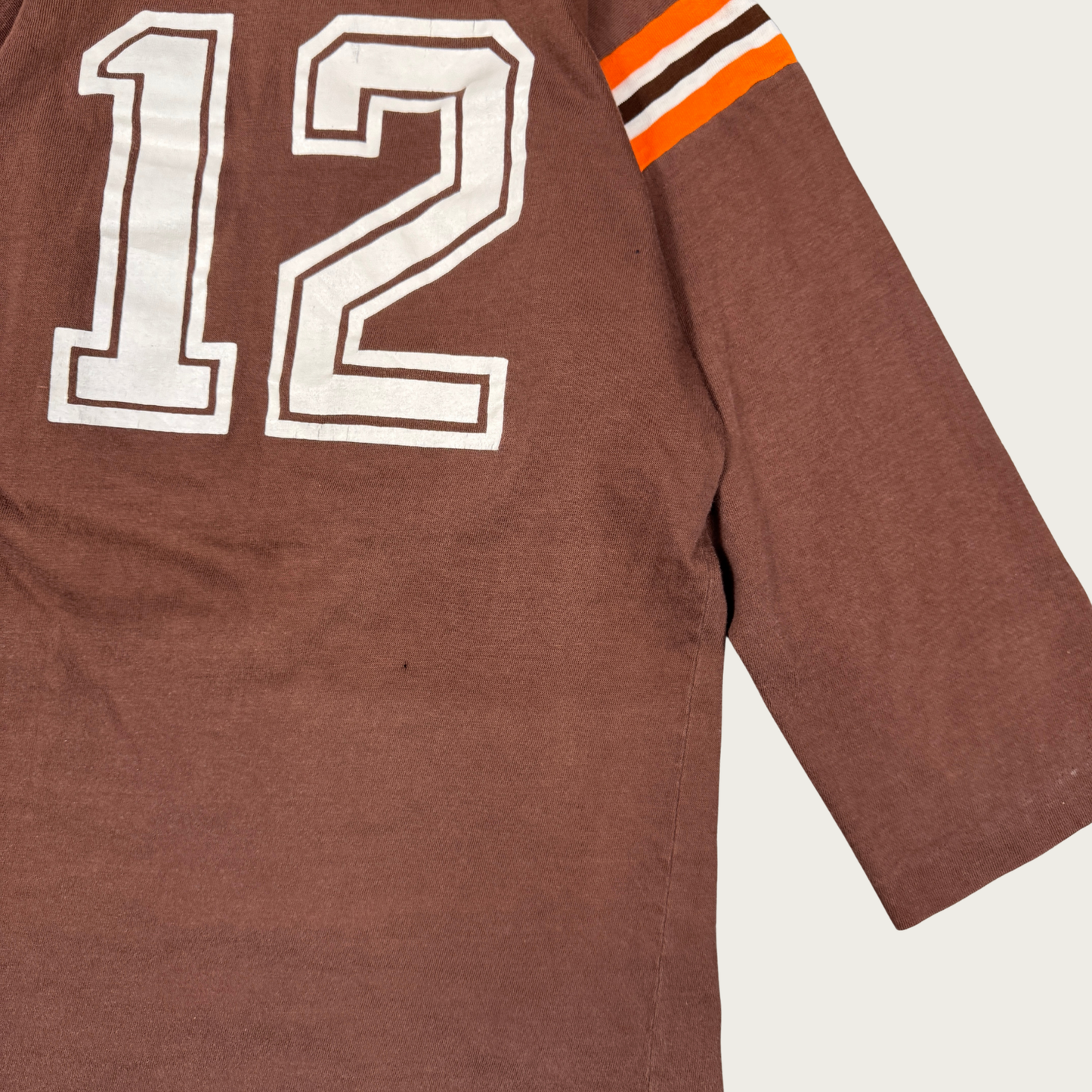 (M) 70s/80s Brown/Orange Number 12 Jersey Tee