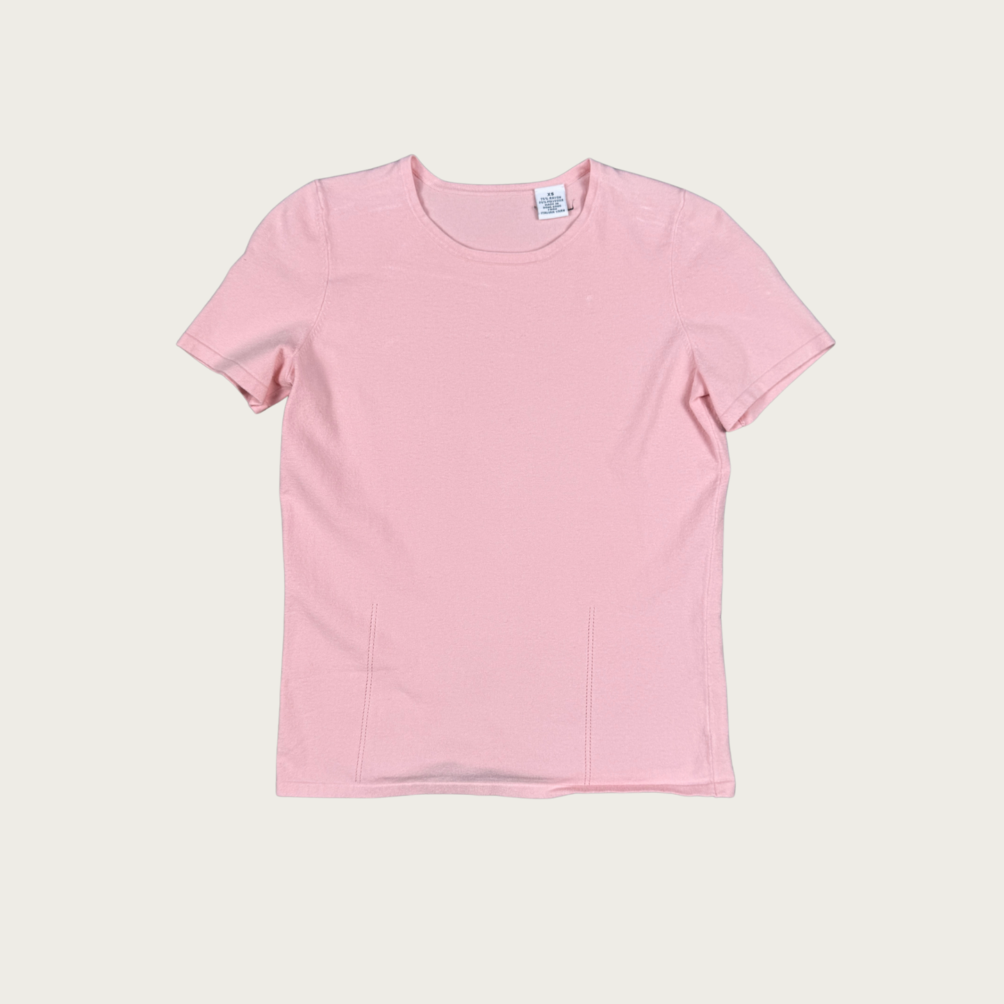 (XS) 90s/Y2K Pink Knit Baby Tee